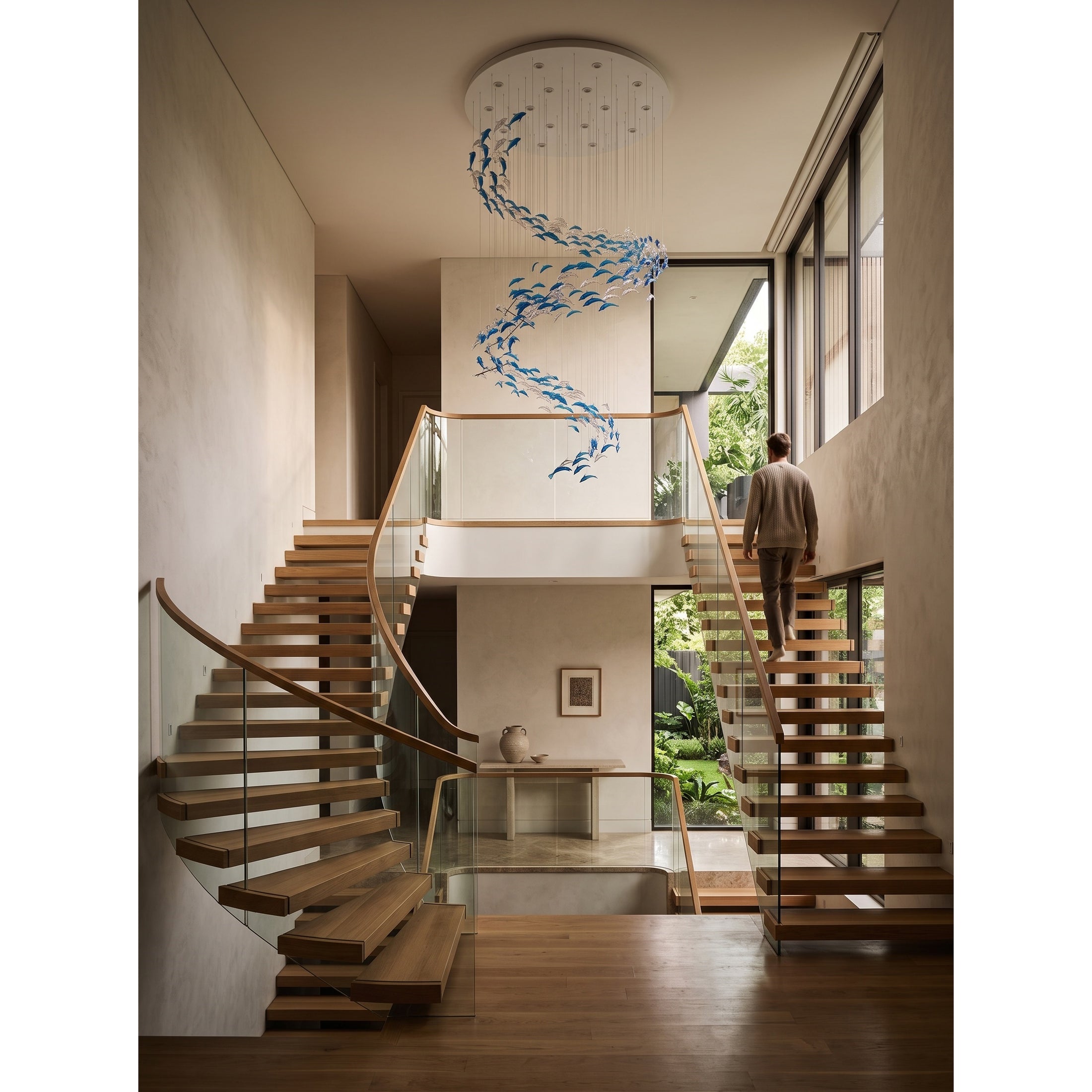 Schole Glass Fish Chandelier