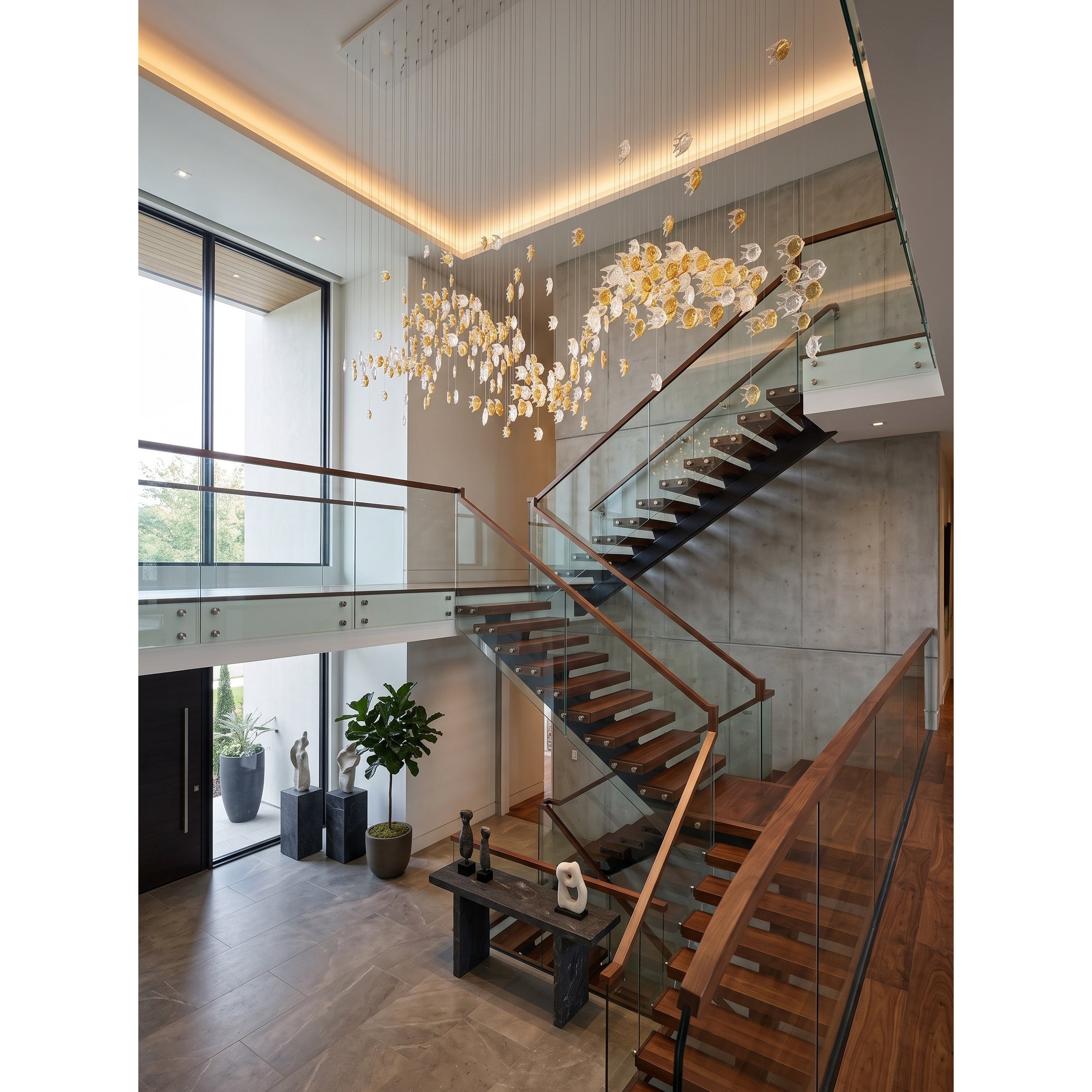 Schole Glass Fish Chandelier