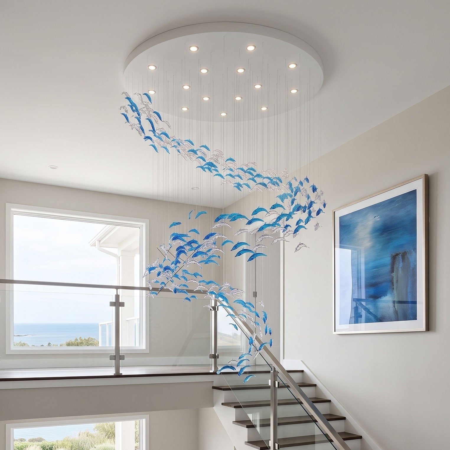 Schole Glass Fish Chandelier