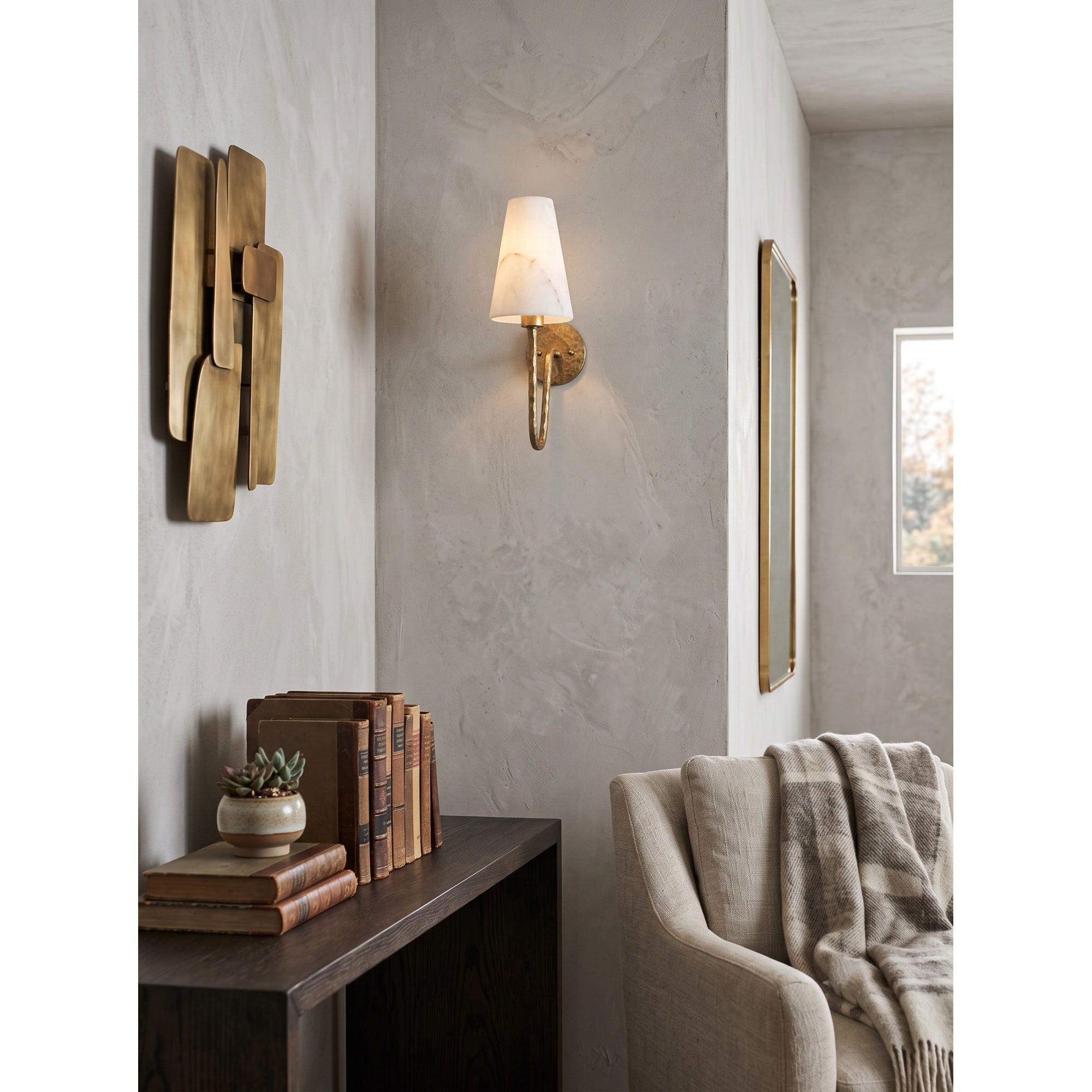 Scoop Alabaster Wall Sconce