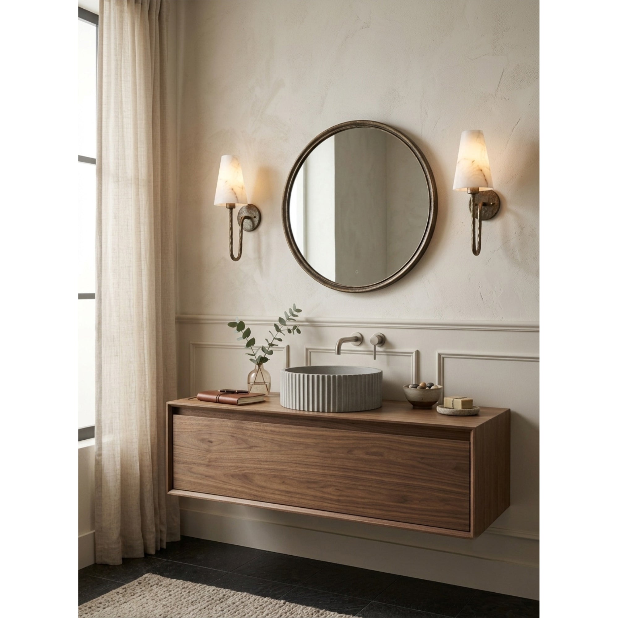 Scoop Alabaster Wall Sconce