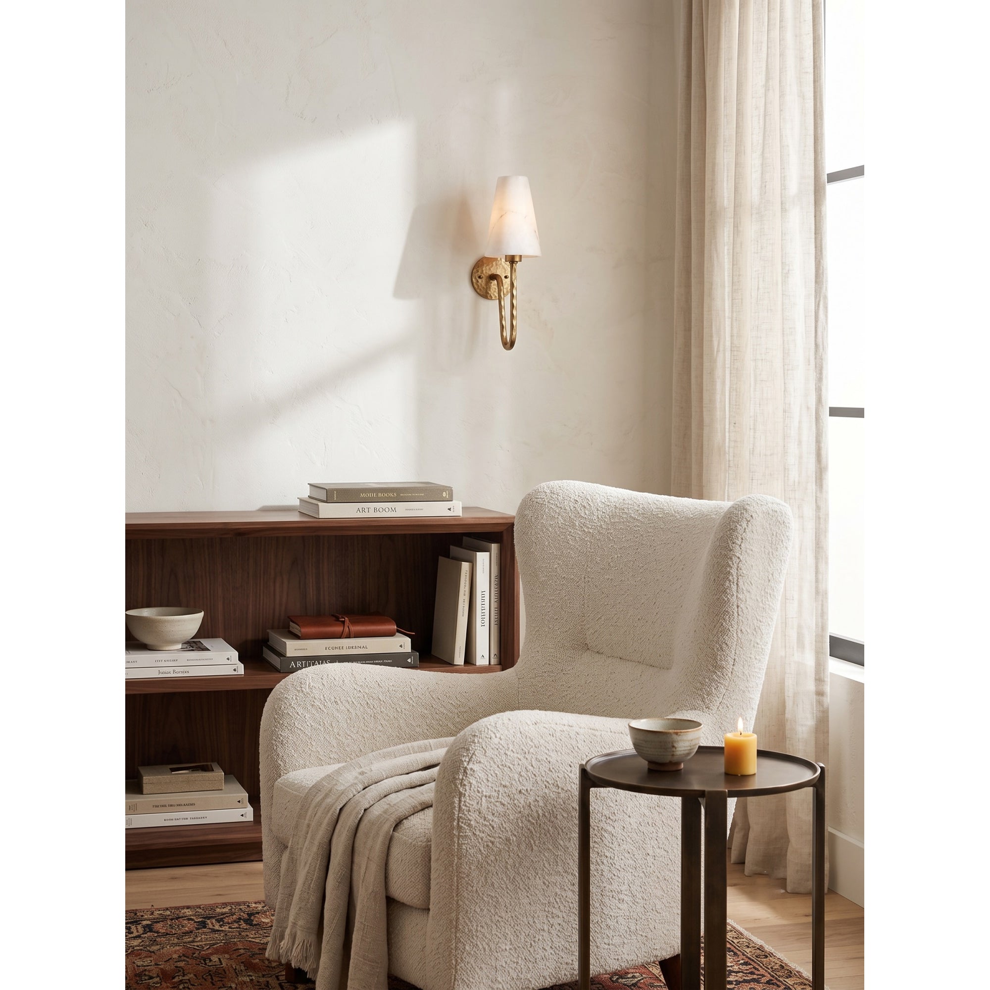 Scoop Alabaster Wall Sconce