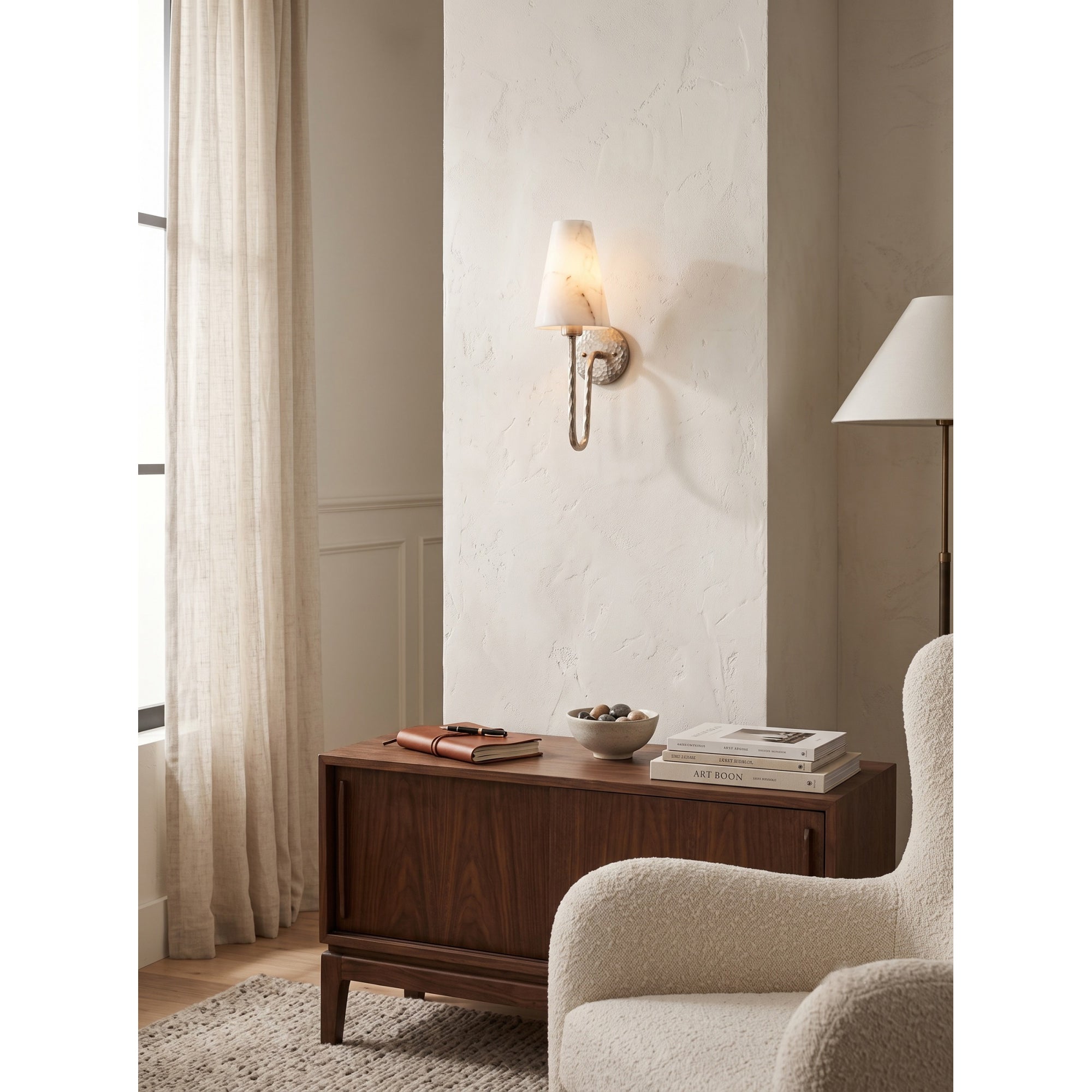 Scoop Alabaster Wall Sconce
