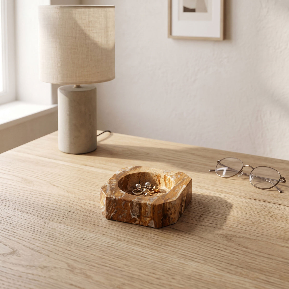 Sedona Hexagonal Marble Catchall Dish