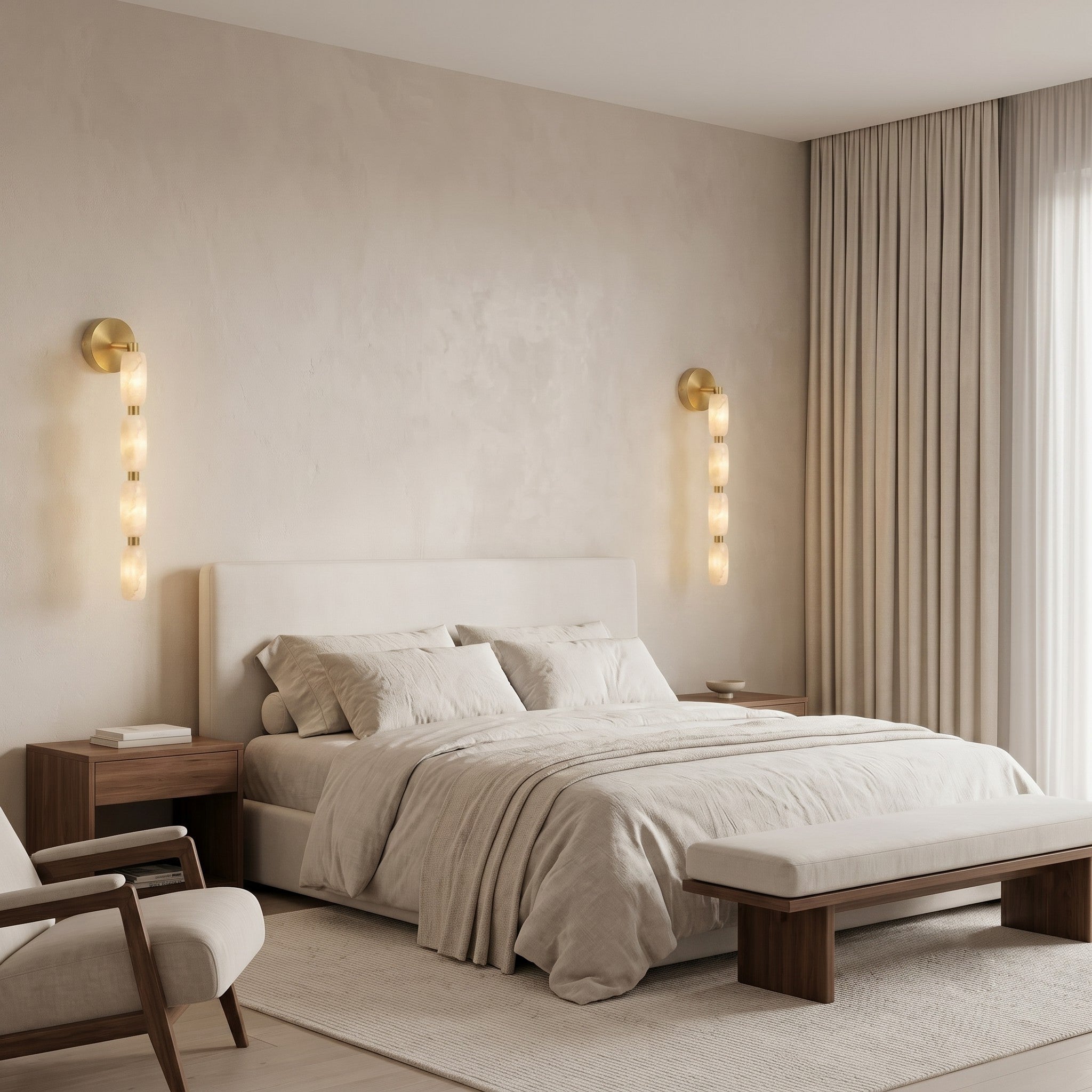 Seravelle Alabaster Wall Sconce