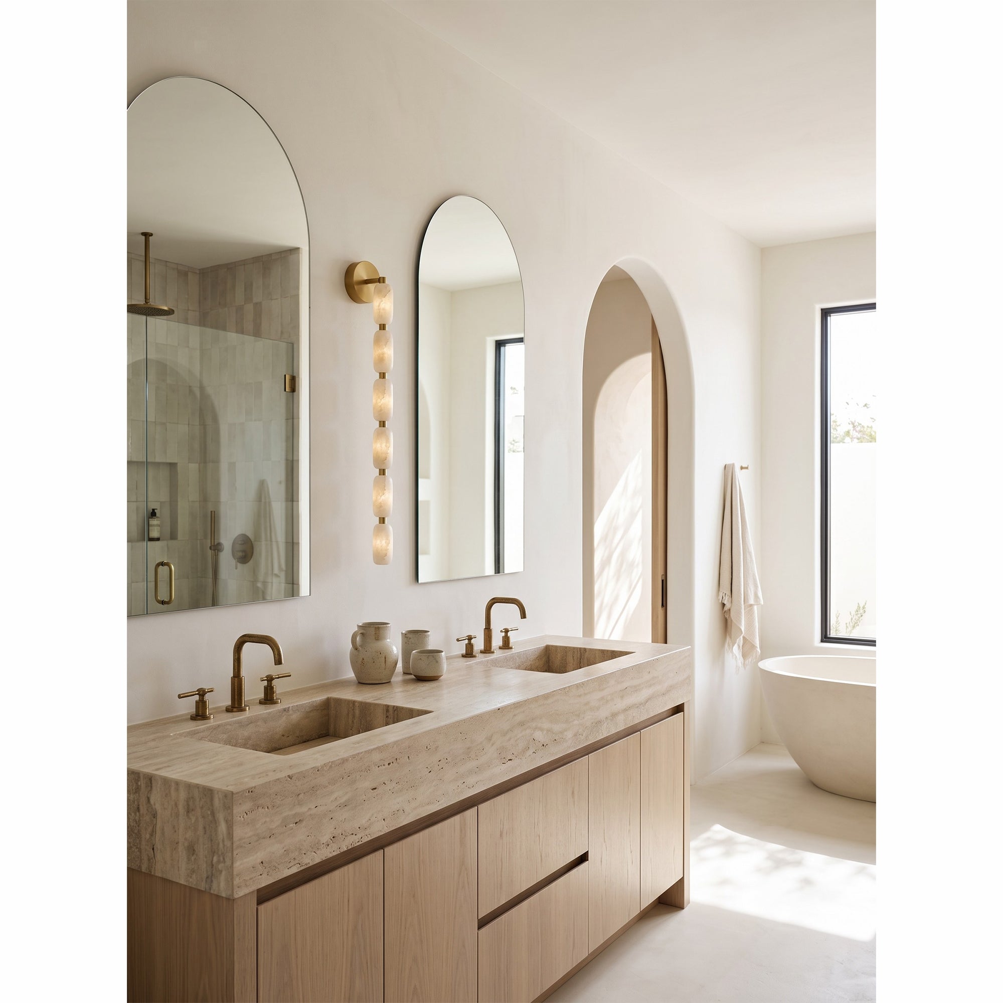 Seravelle Alabaster Wall Sconce