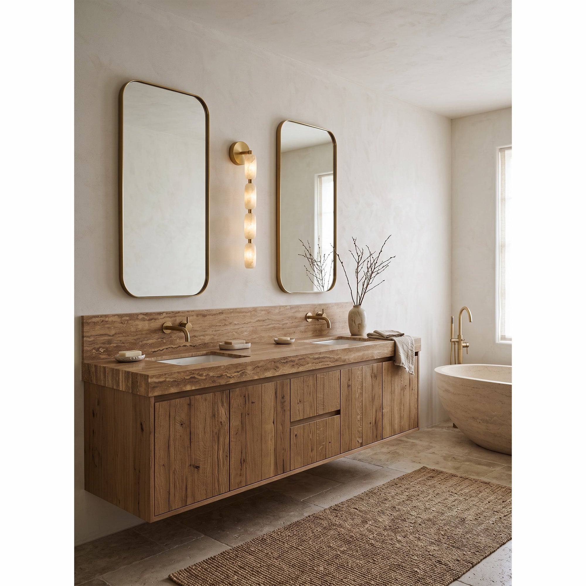 Seravelle Alabaster Wall Sconce