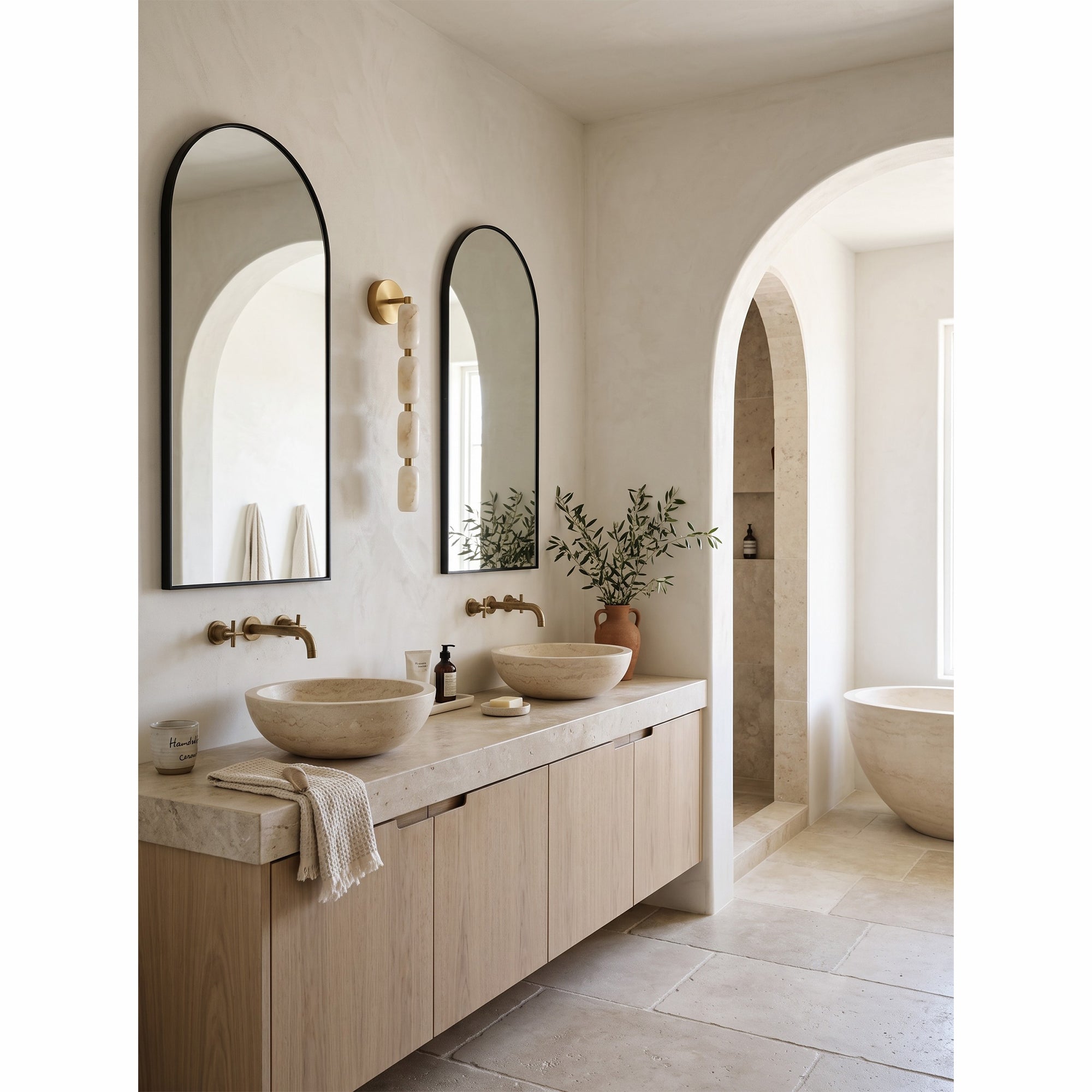Seravelle Alabaster Wall Sconce