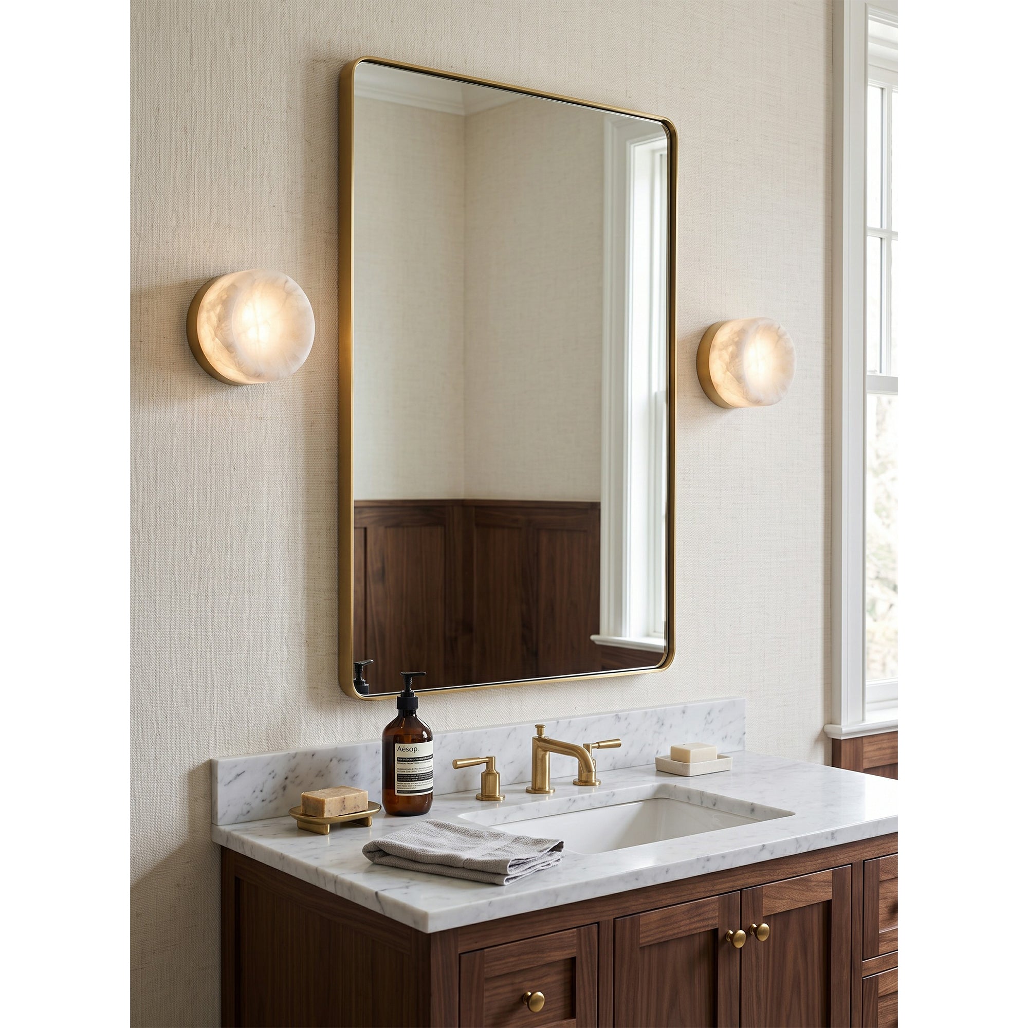 Shadow Ring Alabaster Wall Sconce