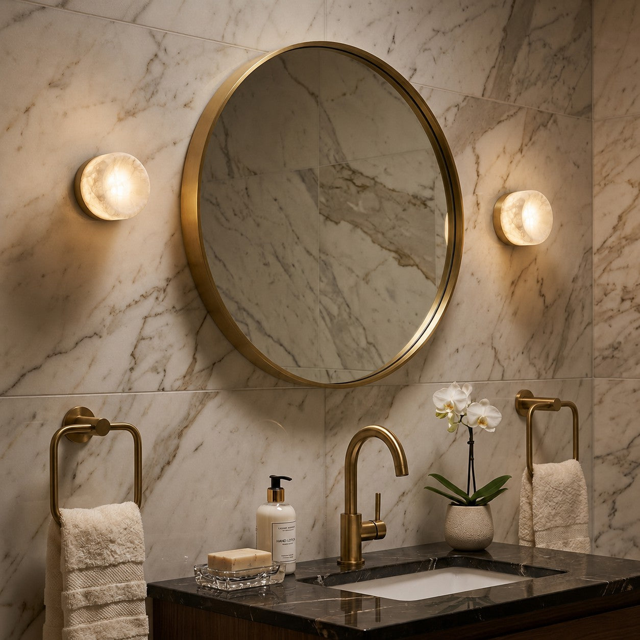 Shadow Ring Alabaster Wall Sconce