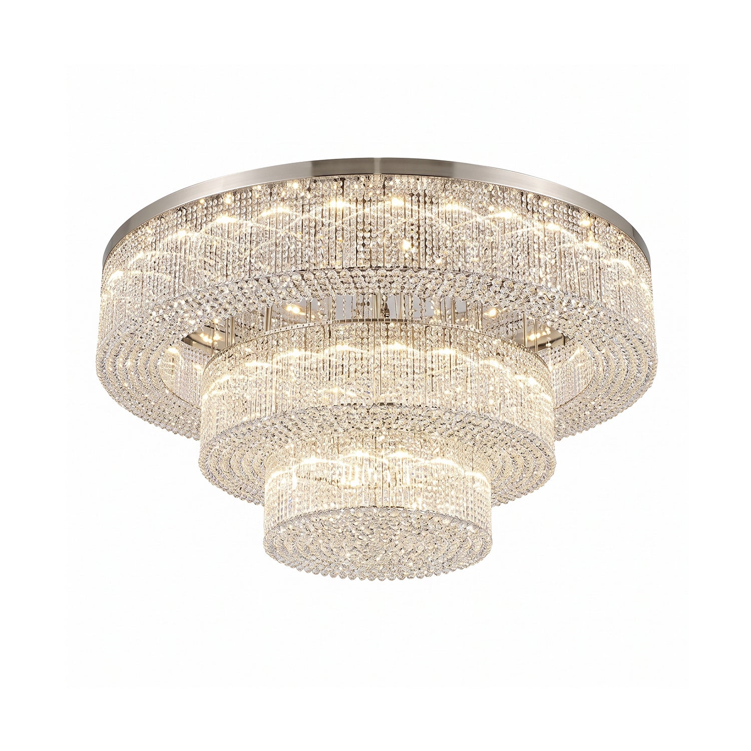 Snma Round Crystal Flush Mount Ceiling Light