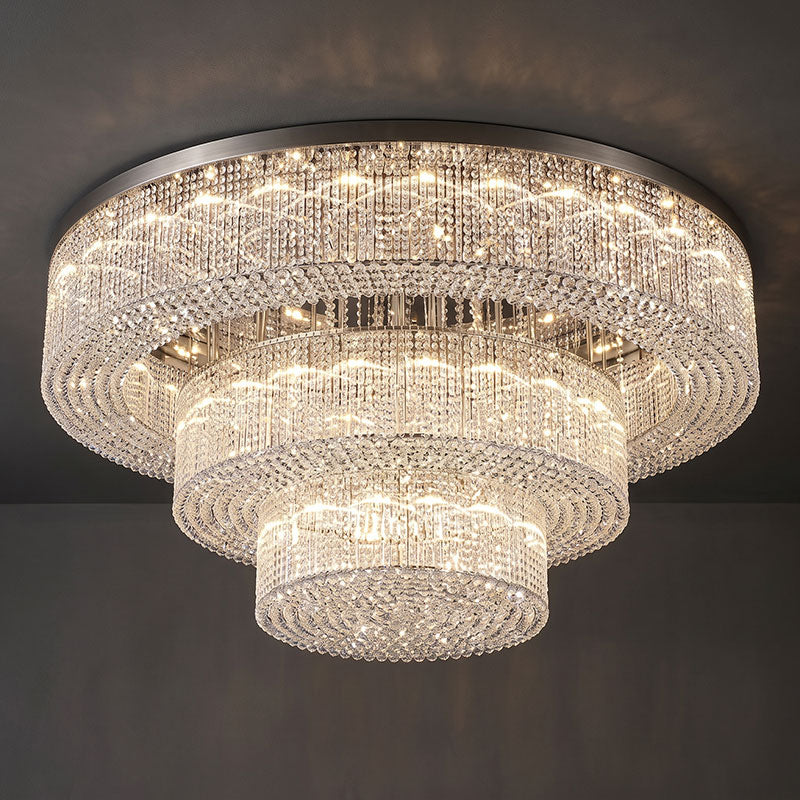 Snma Round Crystal Flush Mount Ceiling Light