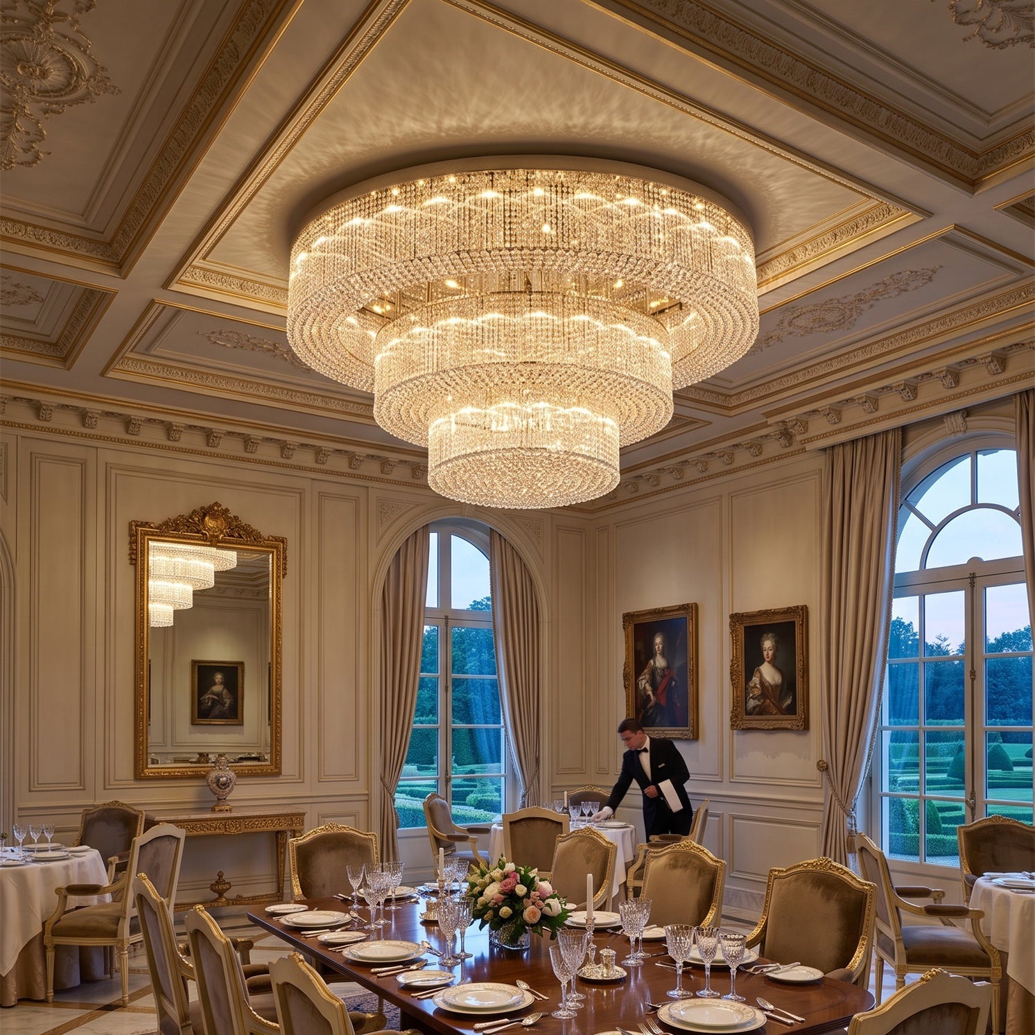 Snma Round Crystal Flush Mount Ceiling Light