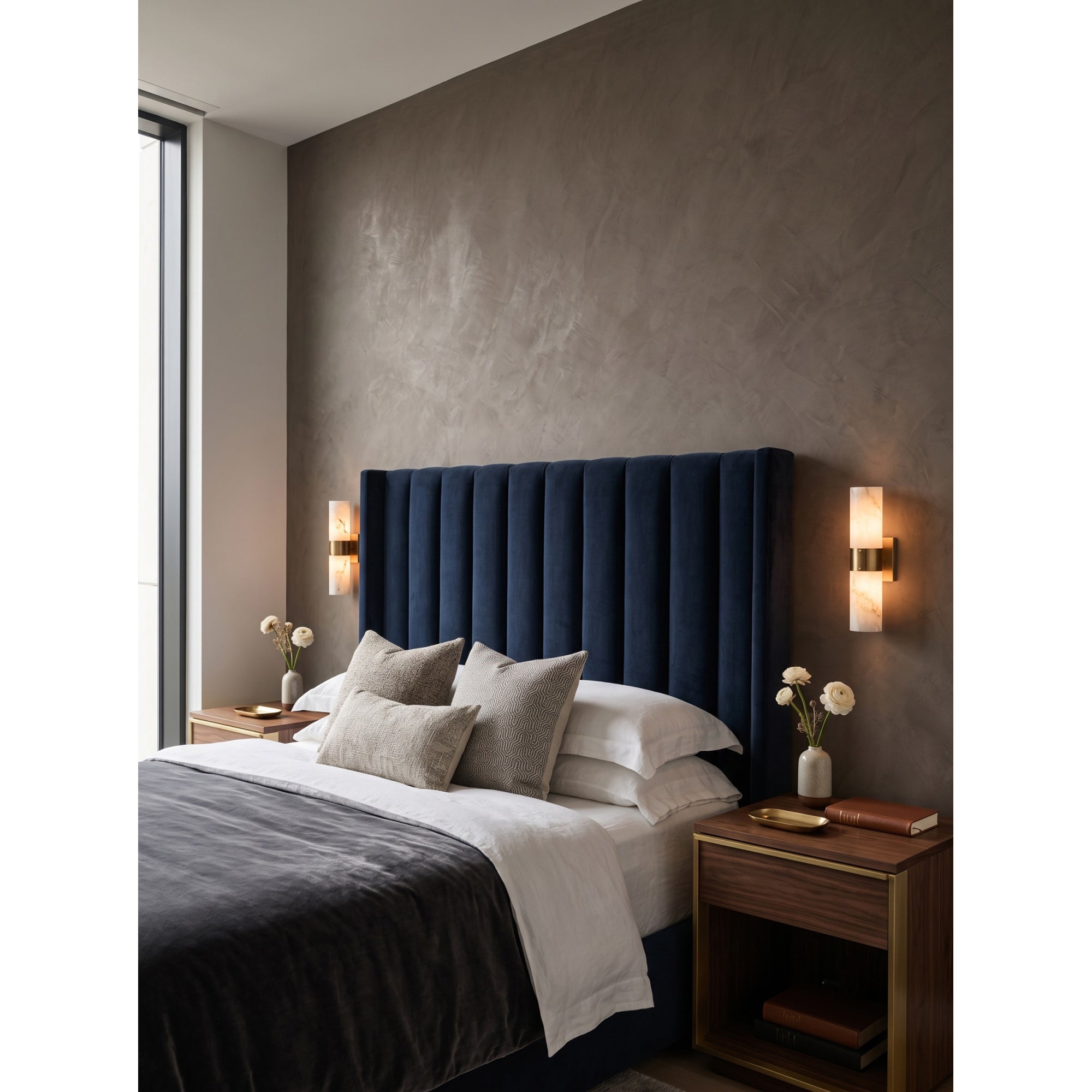 Soleil Fluted Alabaster Wall Sconce