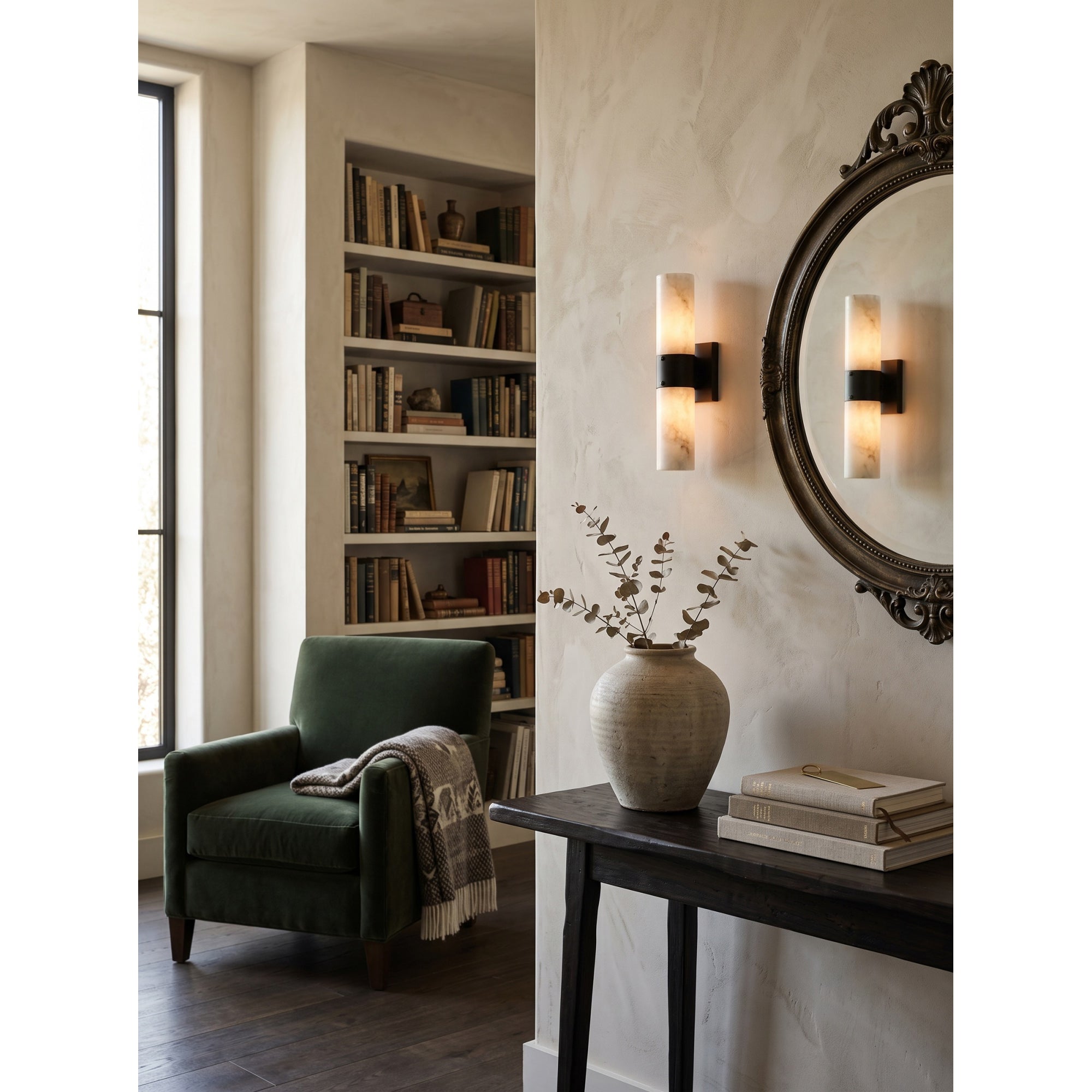 Soleil Fluted Alabaster Wall Sconce