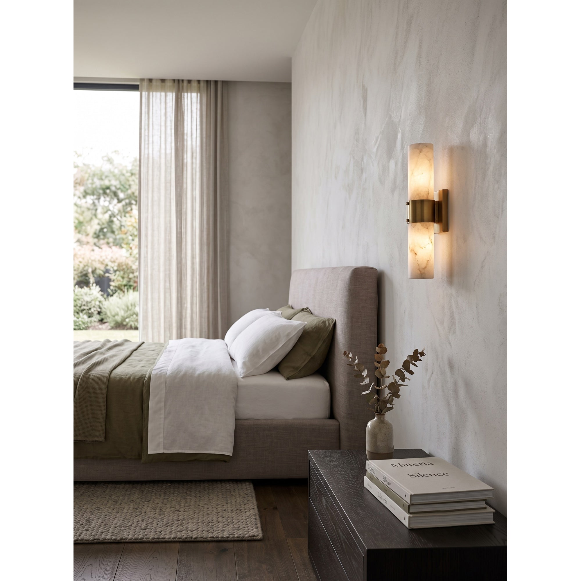 Soleil Fluted Alabaster Wall Sconce