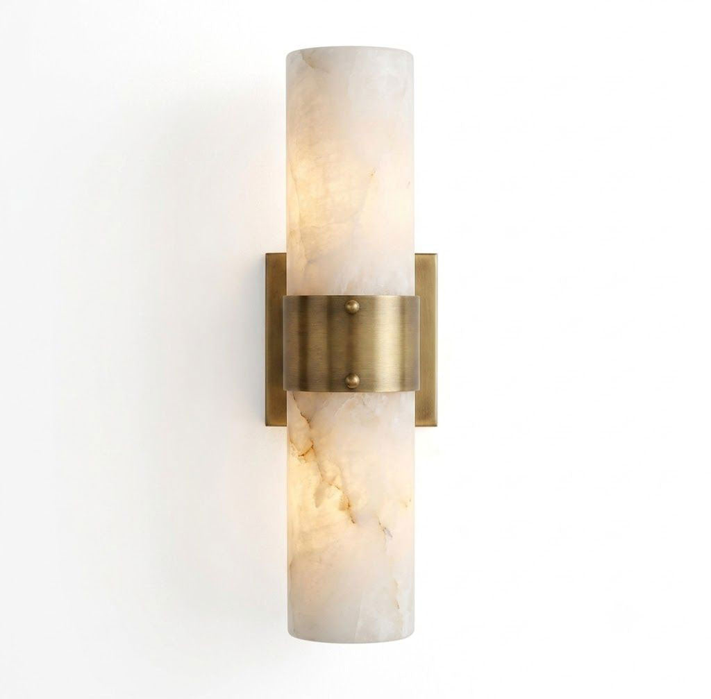 Soleil Fluted Alabaster Wall Sconce