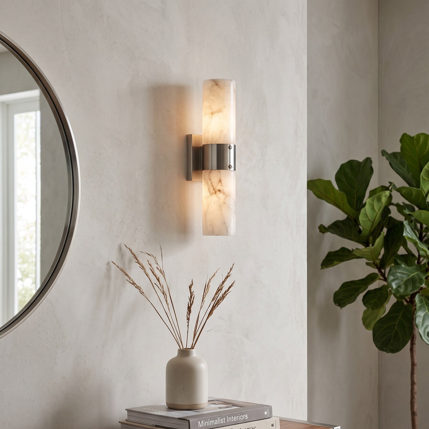 Soleil Fluted Alabaster Wall Sconce