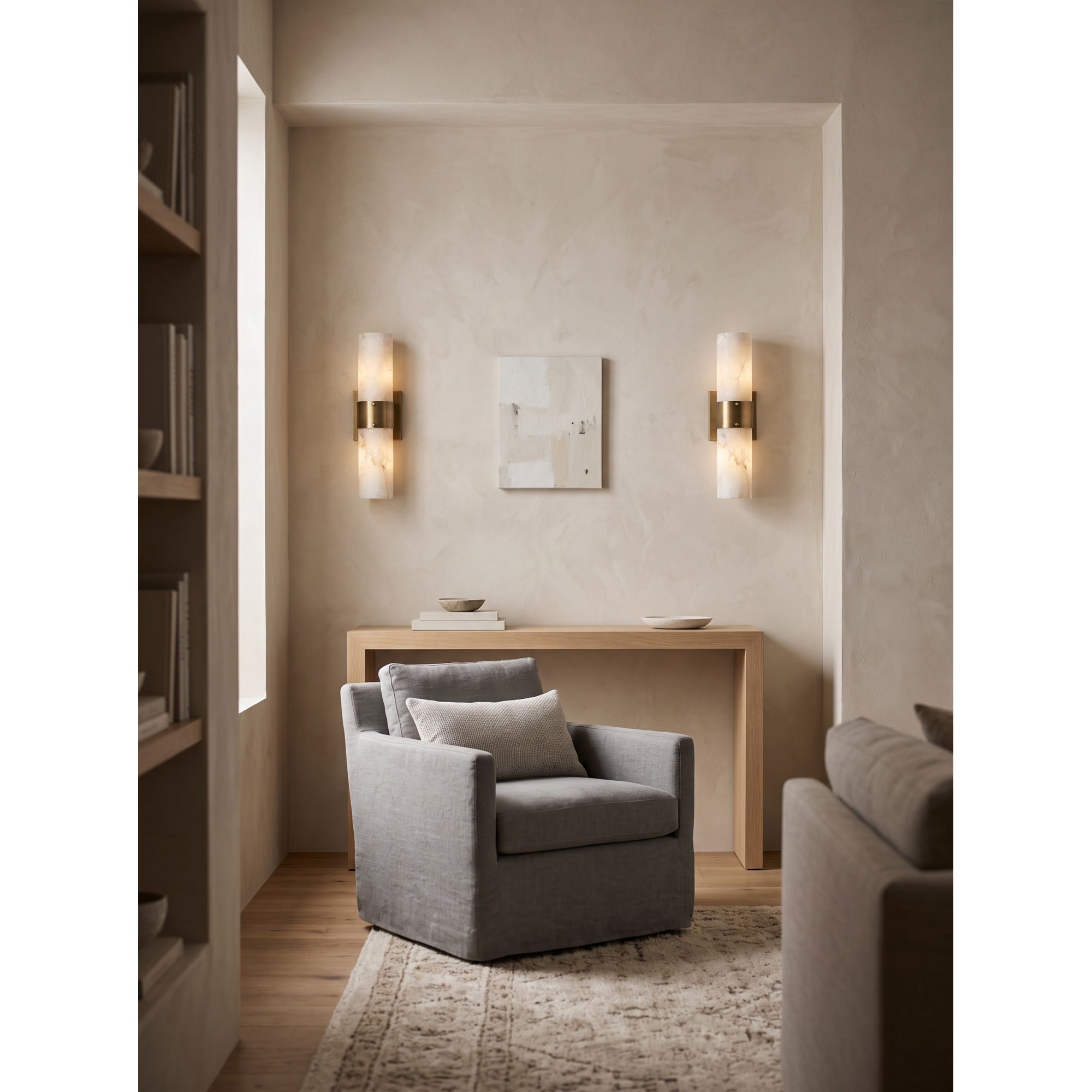Soleil Fluted Alabaster Wall Sconce