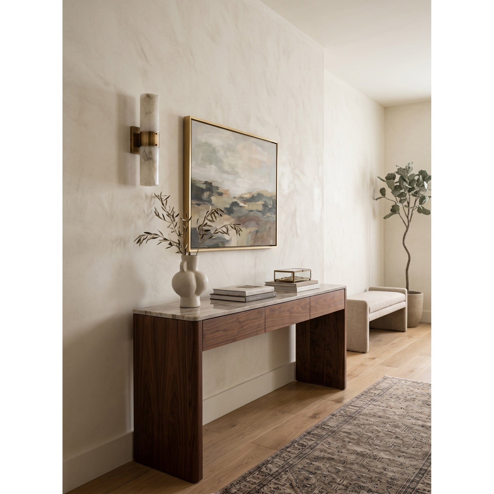 Soleil Fluted Alabaster Wall Sconce