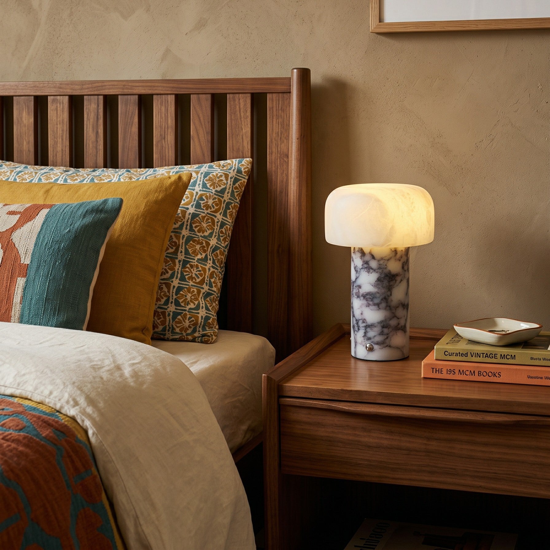 Sorvane Marble Alabaster Table Lamp (Built-in Battery)