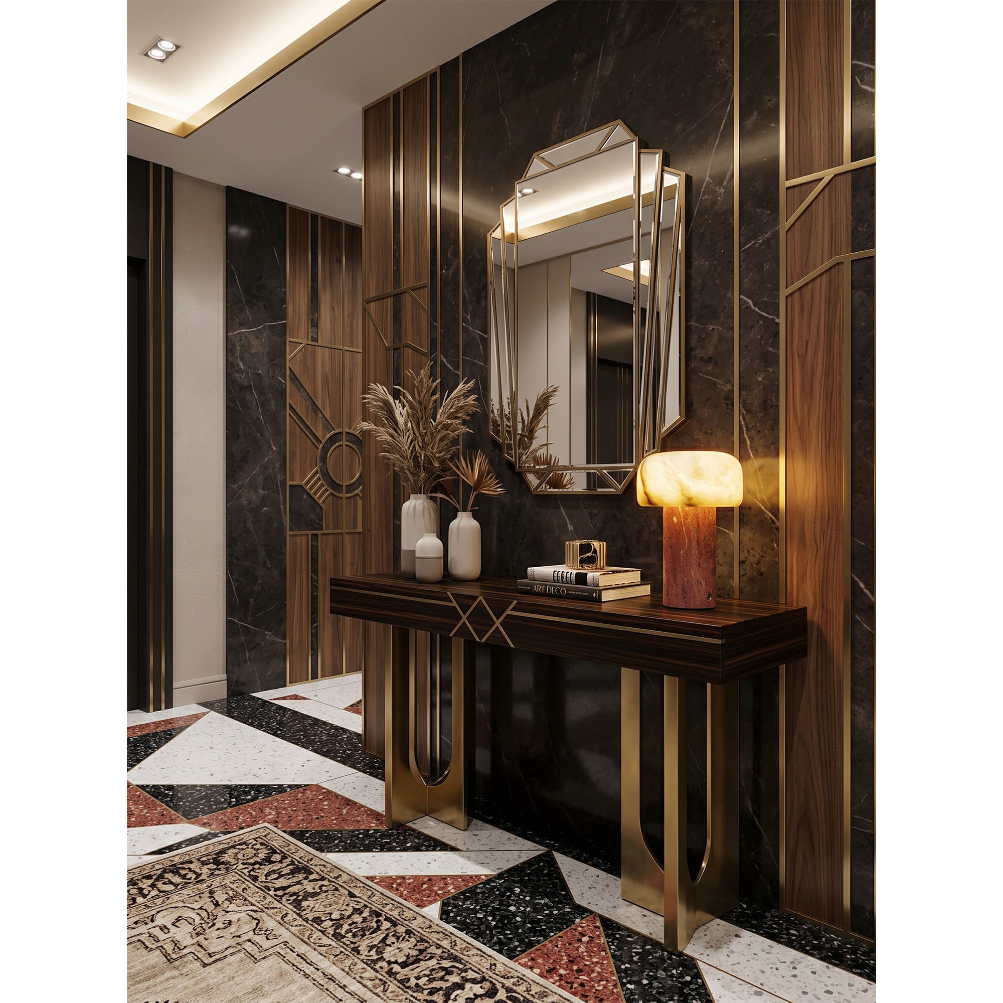 Sorvane Marble Alabaster Table Lamp (Built-in Battery)
