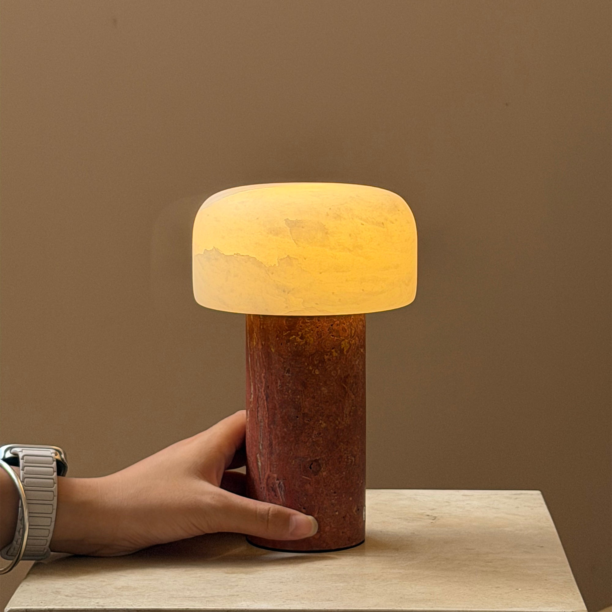 Sorvane Marble Alabaster Table Lamp (Built-in Battery)