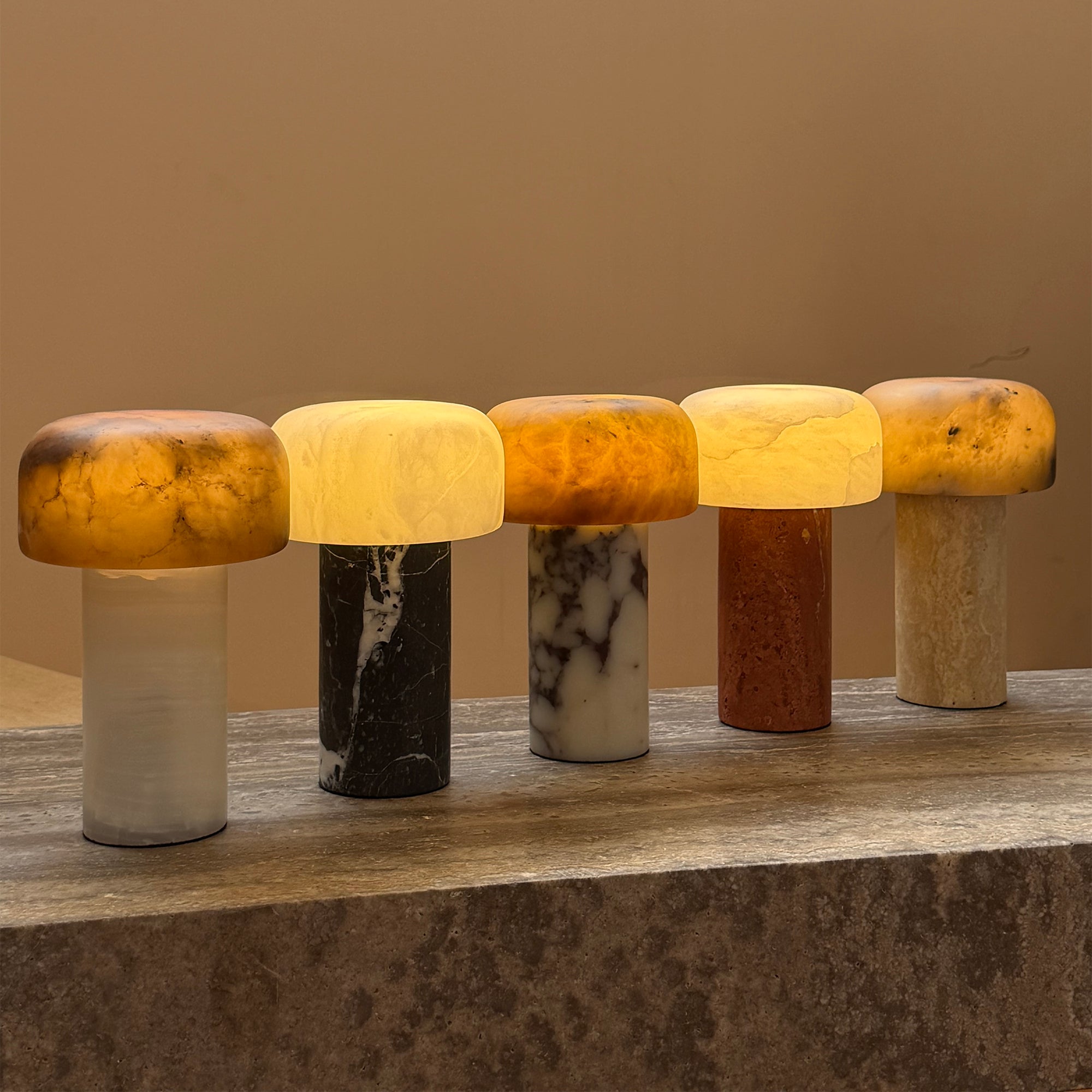 Sorvane Marble Alabaster Table Lamp (Built-in Battery)