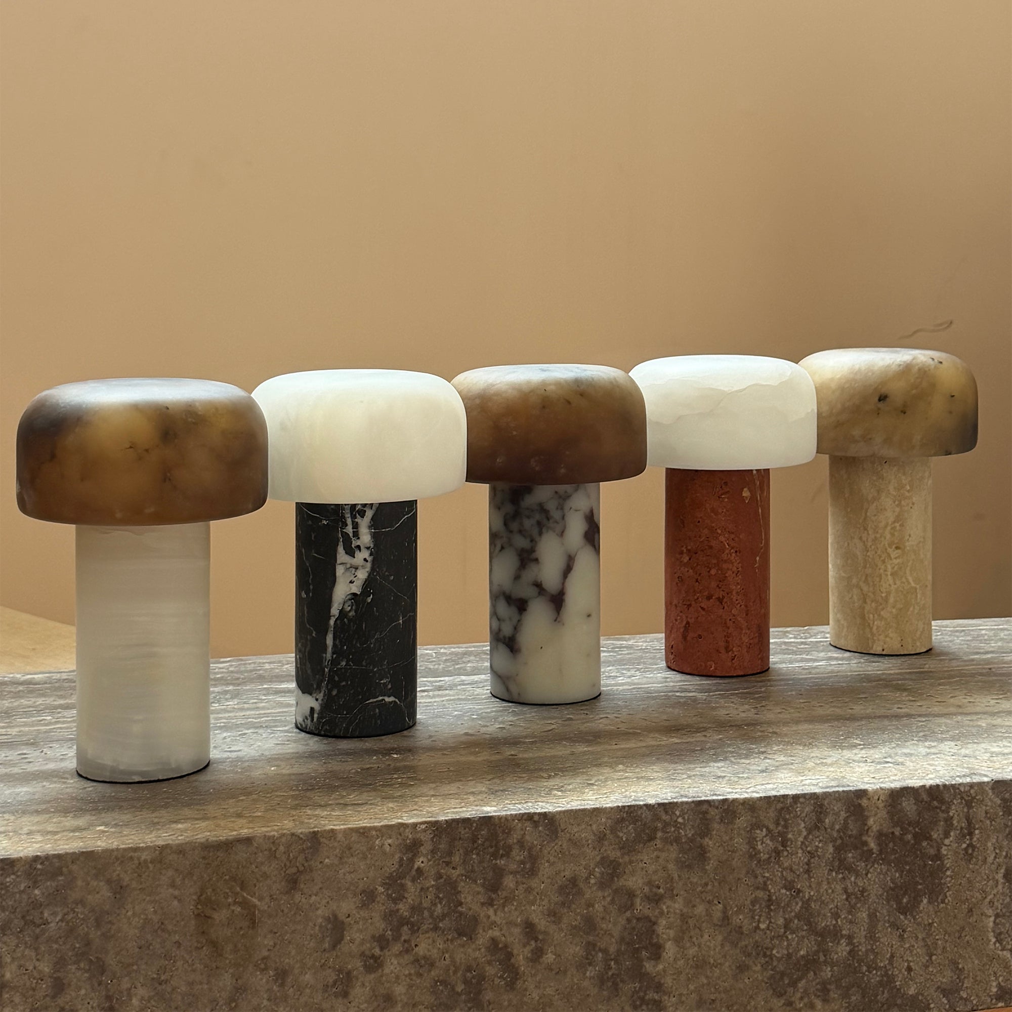 Sorvane Marble Alabaster Table Lamp (Built-in Battery)