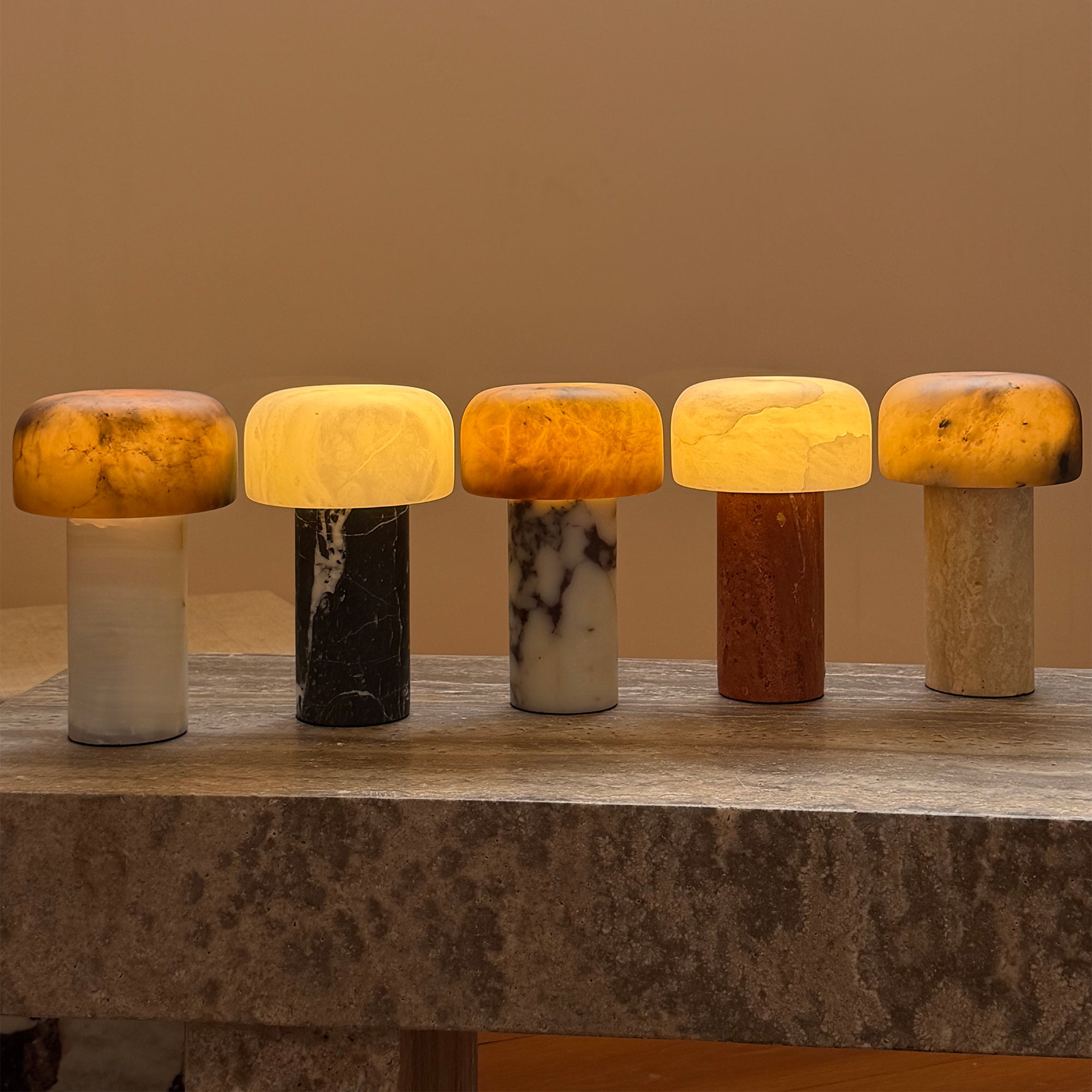 Sorvane Marble Alabaster Table Lamp (Built-in Battery)