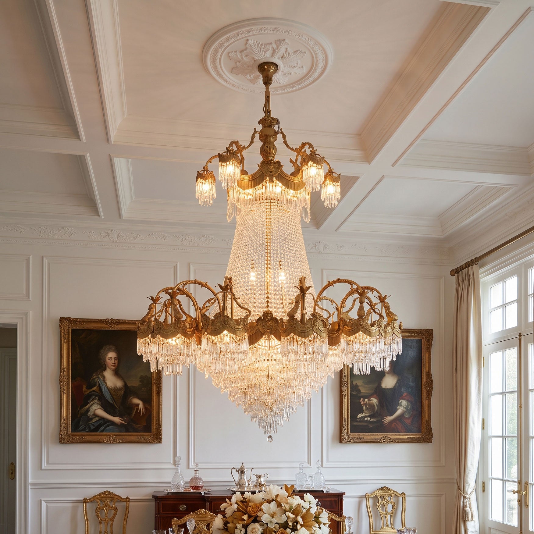 Stained Crystal Chandelier