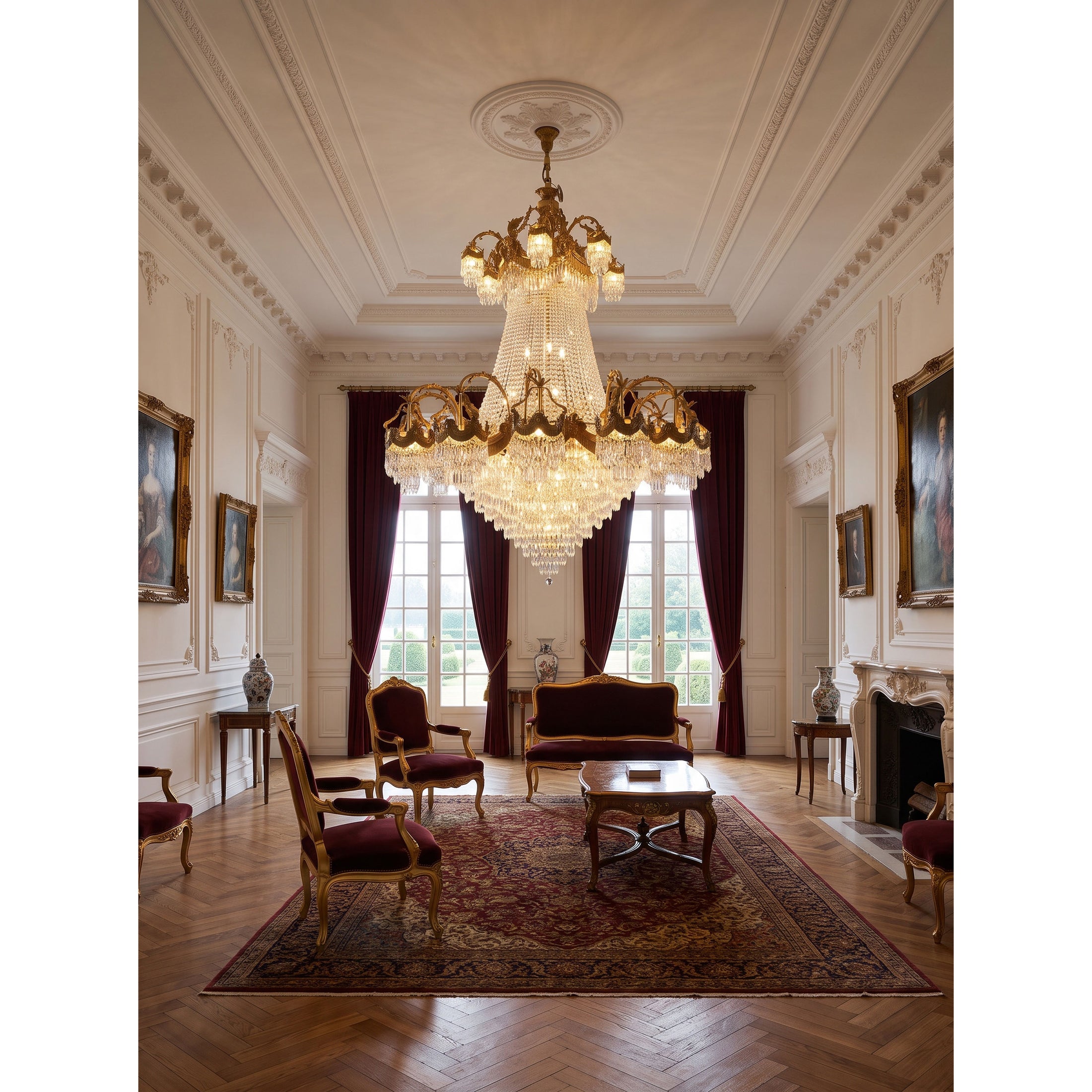 Stained Crystal Chandelier