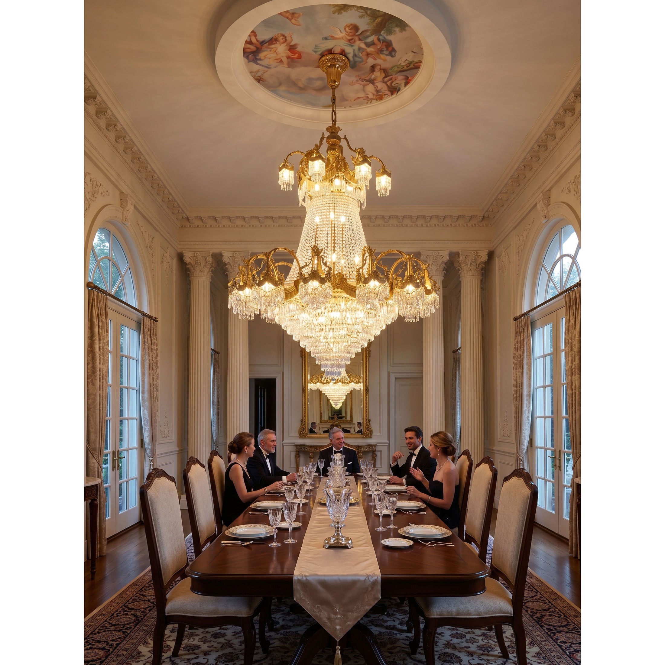 Stained Crystal Chandelier