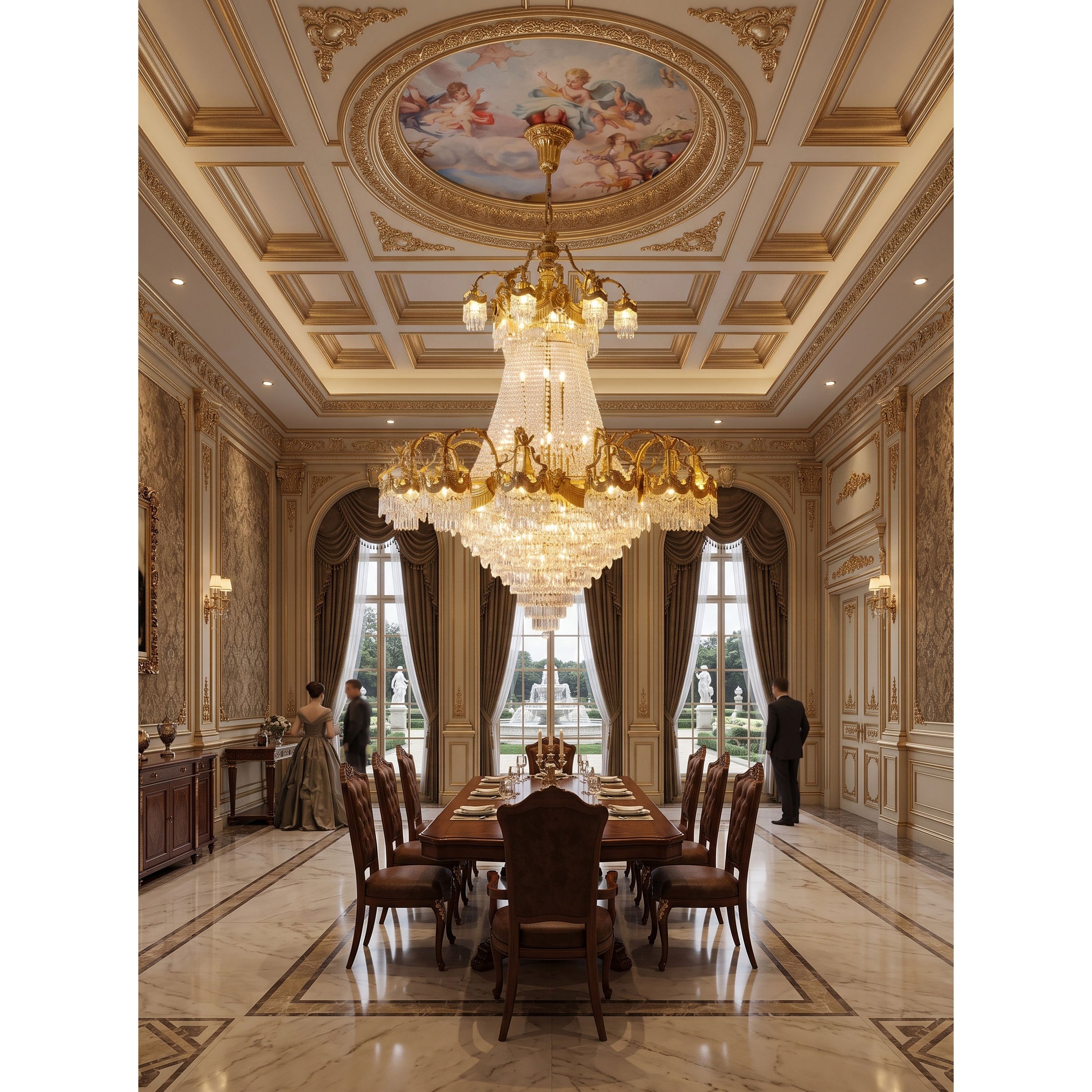 Stained Crystal Chandelier