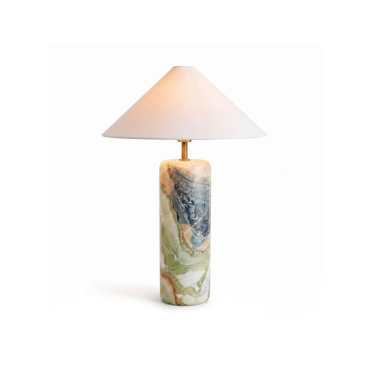 Tall Floral Marble Table Lamp
