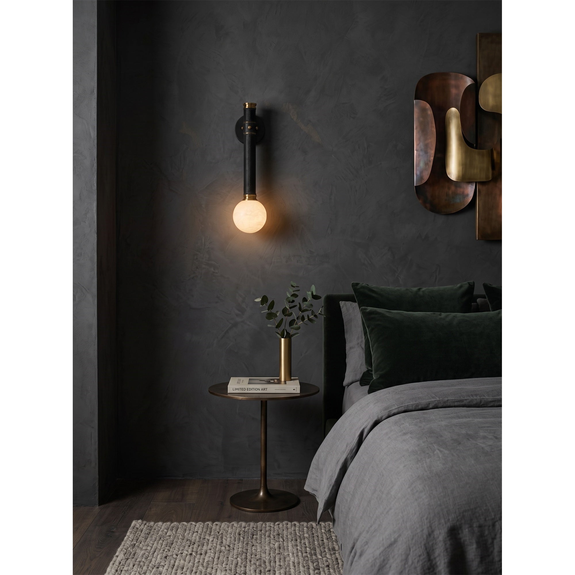 Threadline Alabaster Globe Wall Sconce