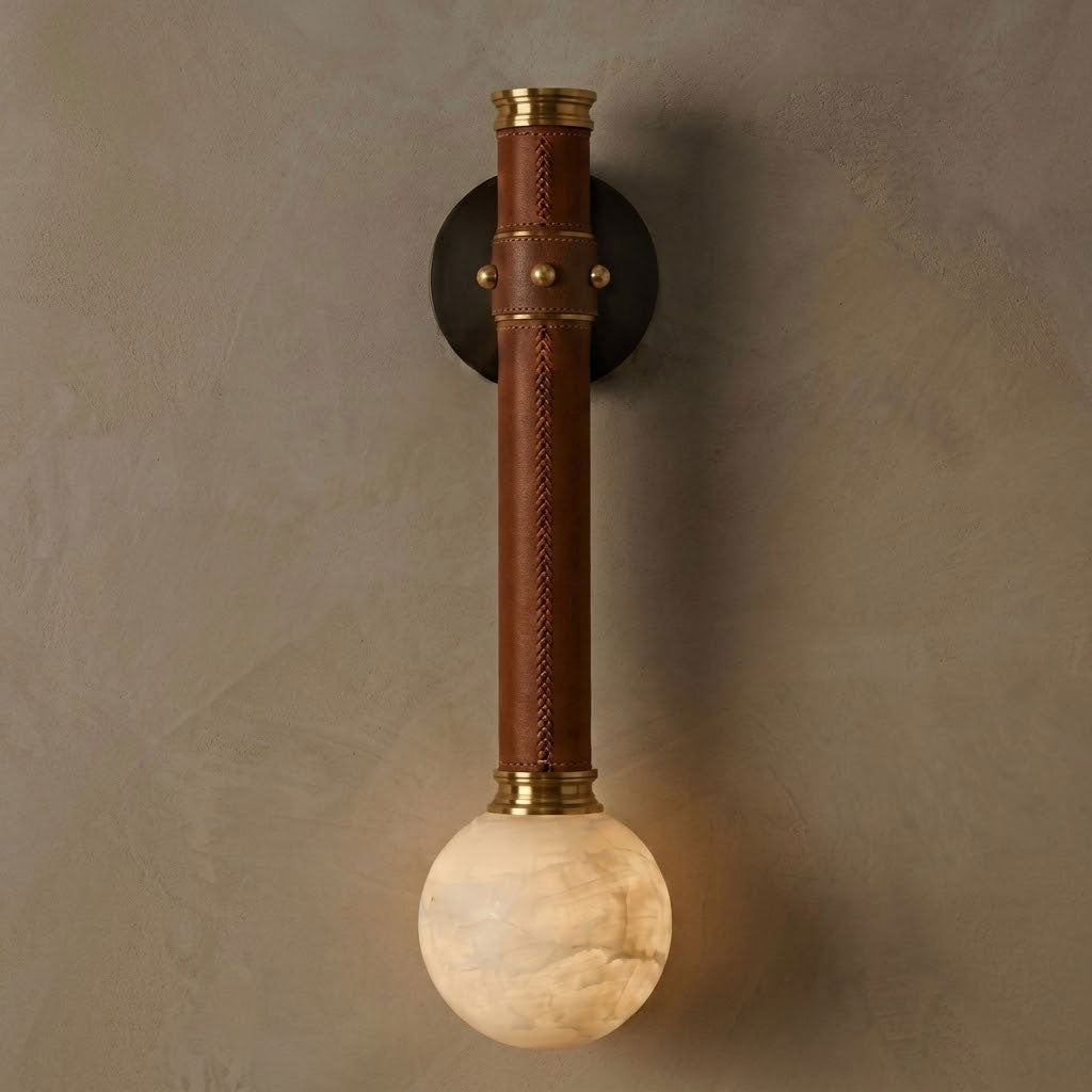 Threadline Alabaster Globe Wall Sconce