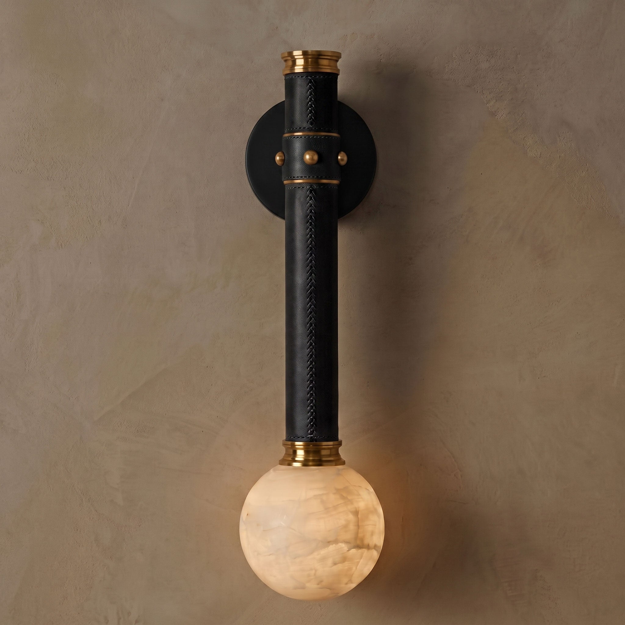 Threadline Alabaster Globe Wall Sconce