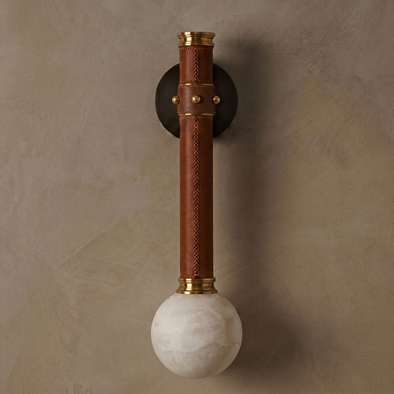 Threadline Alabaster Globe Wall Sconce