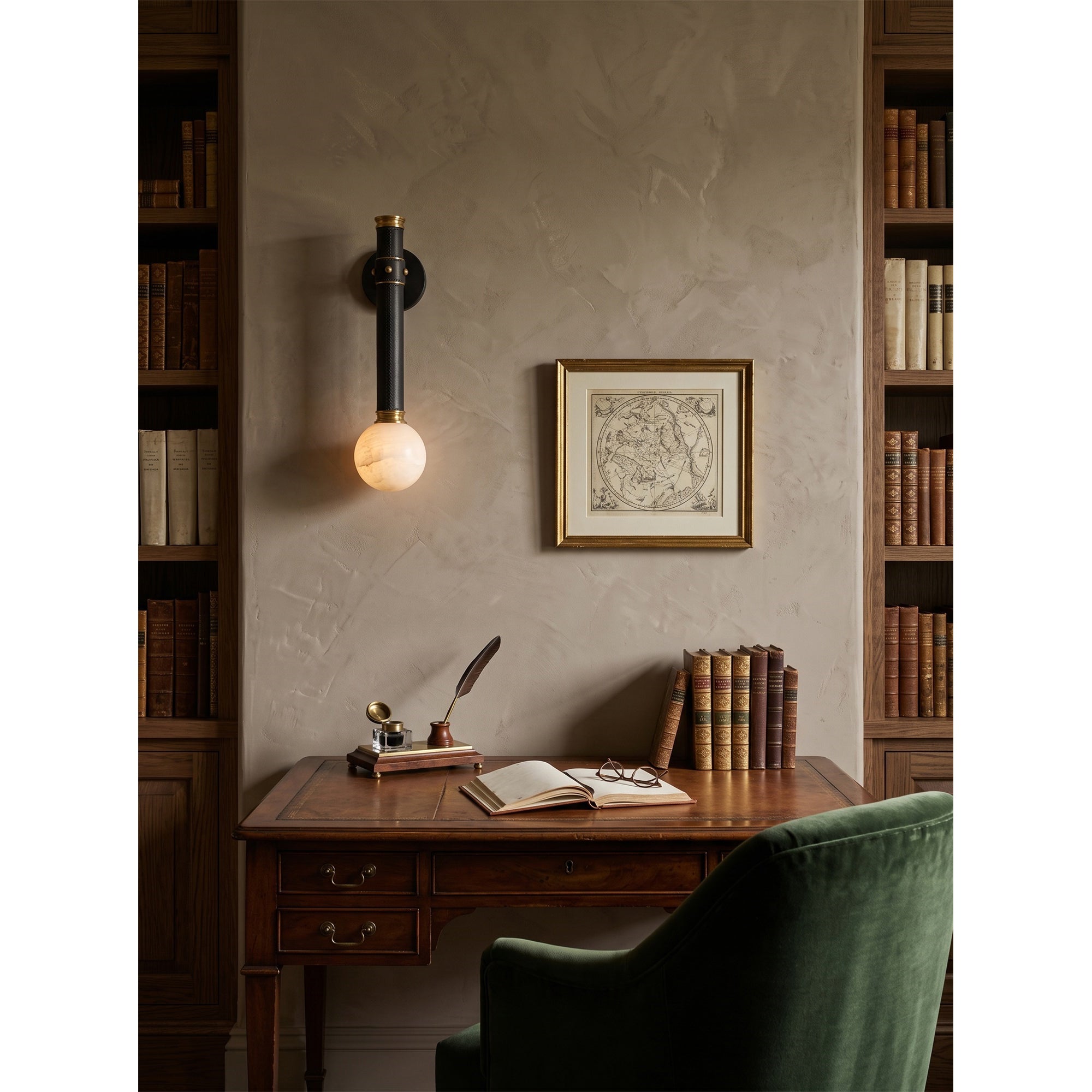 Threadline Alabaster Globe Wall Sconce