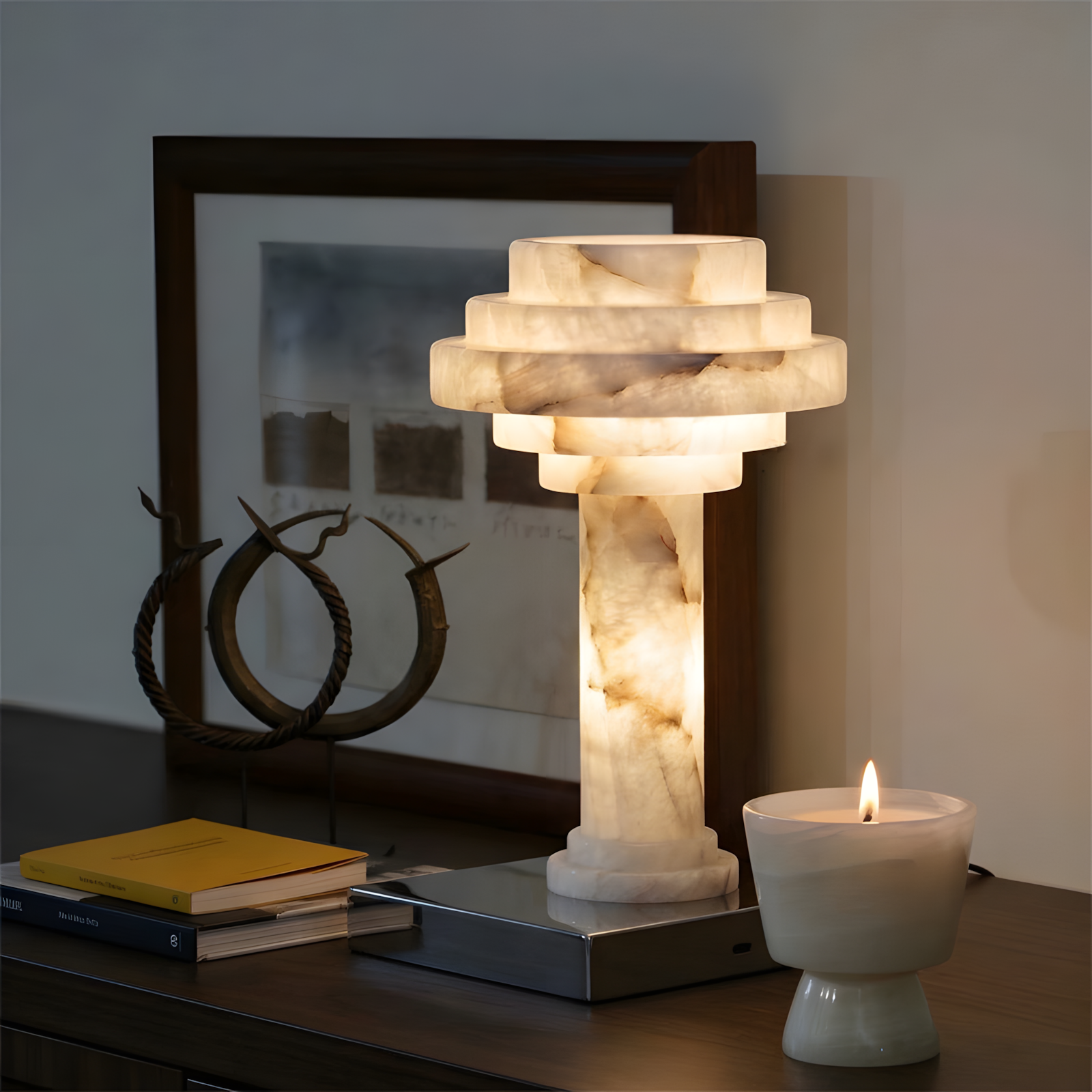 Tieralith Alabaster Table Lamp