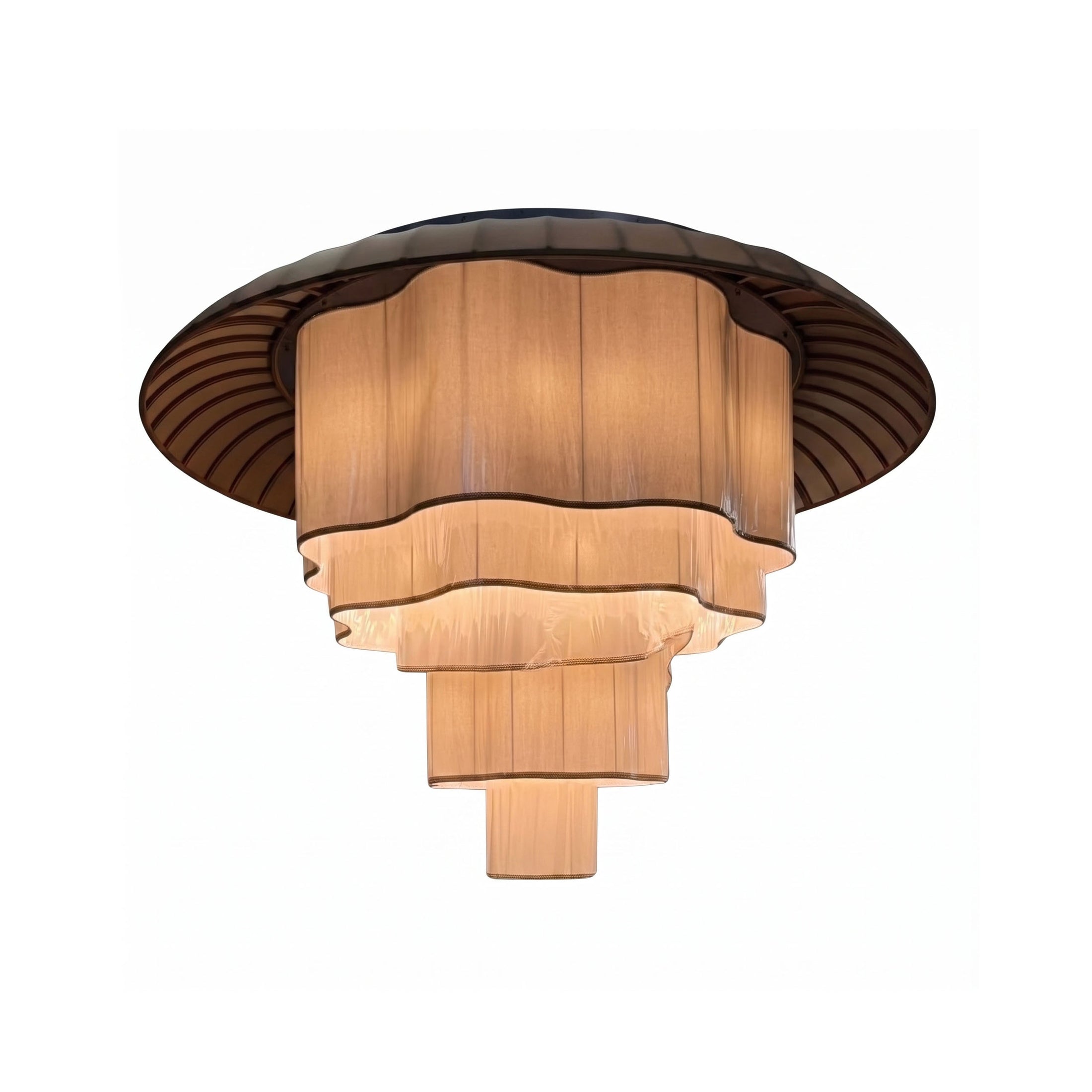 Tiered Wave-edge Fabric Chandelier