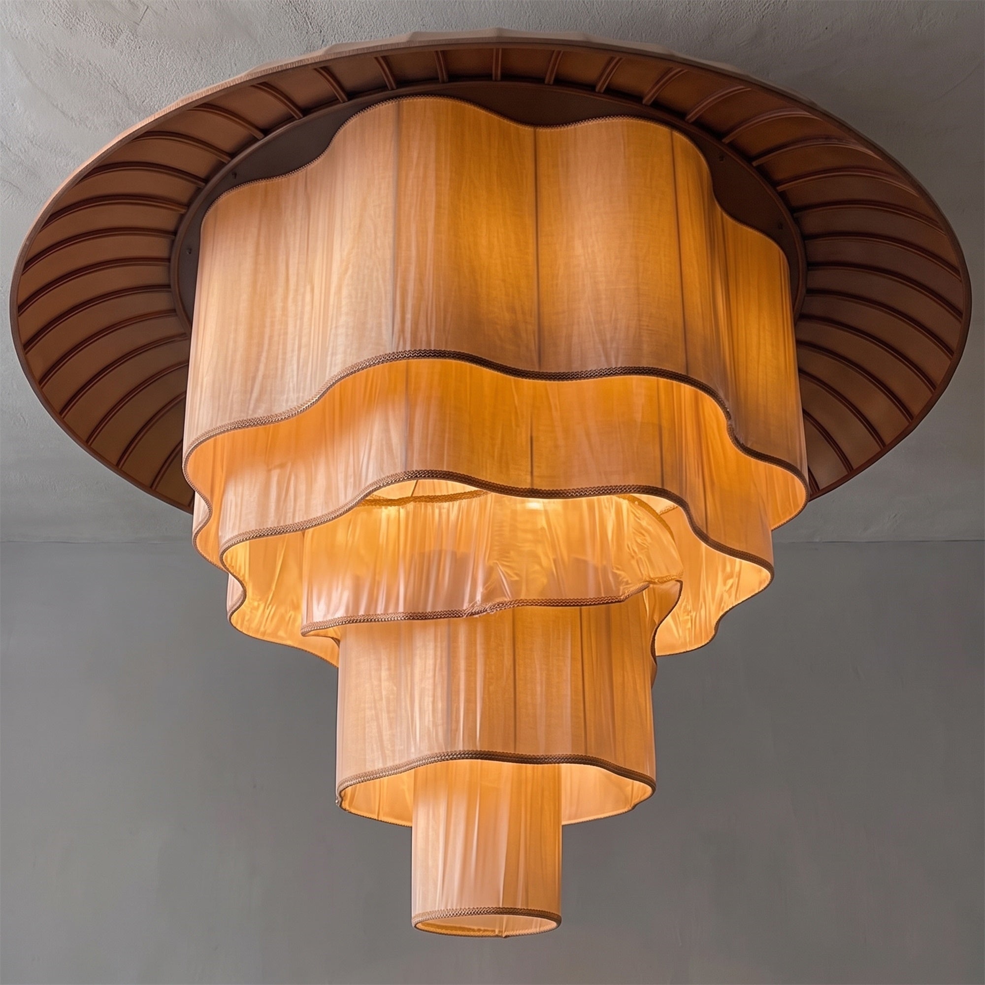 Tiered Wave-edge Fabric Chandelier