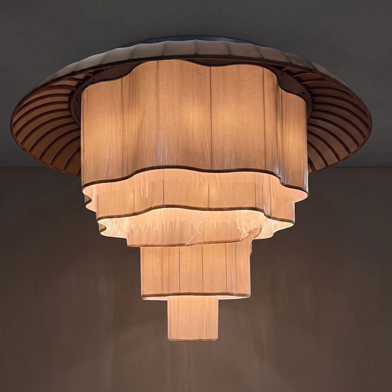Tiered Wave-edge Fabric Chandelier