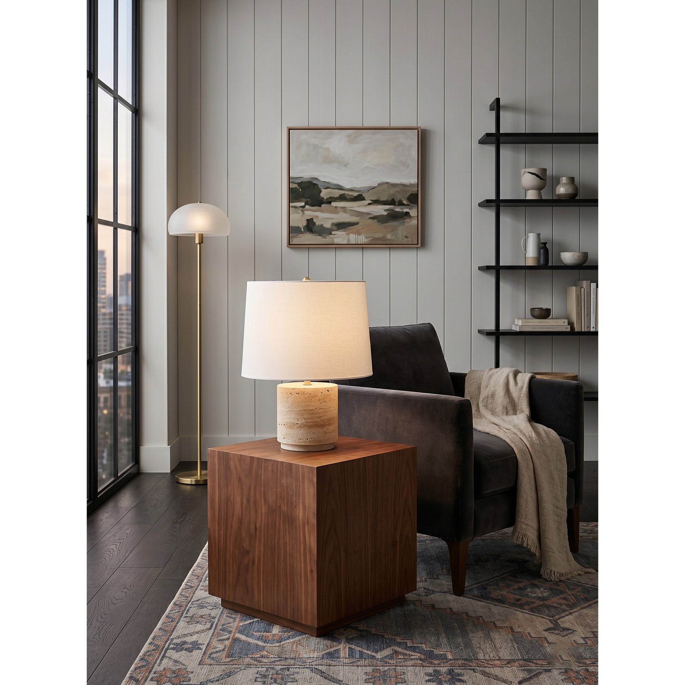 Toby Travertine Table Lamp