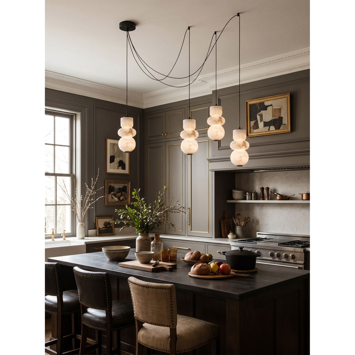 Totem Alabaster Adjustable Chandelier