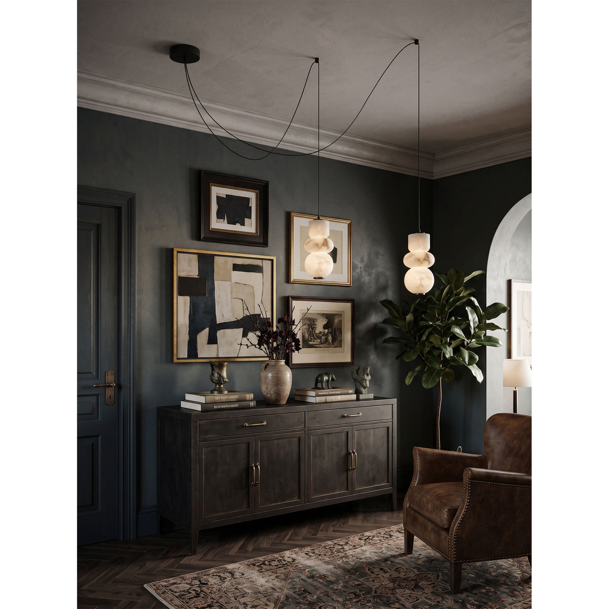 Totem Alabaster Adjustable Chandelier