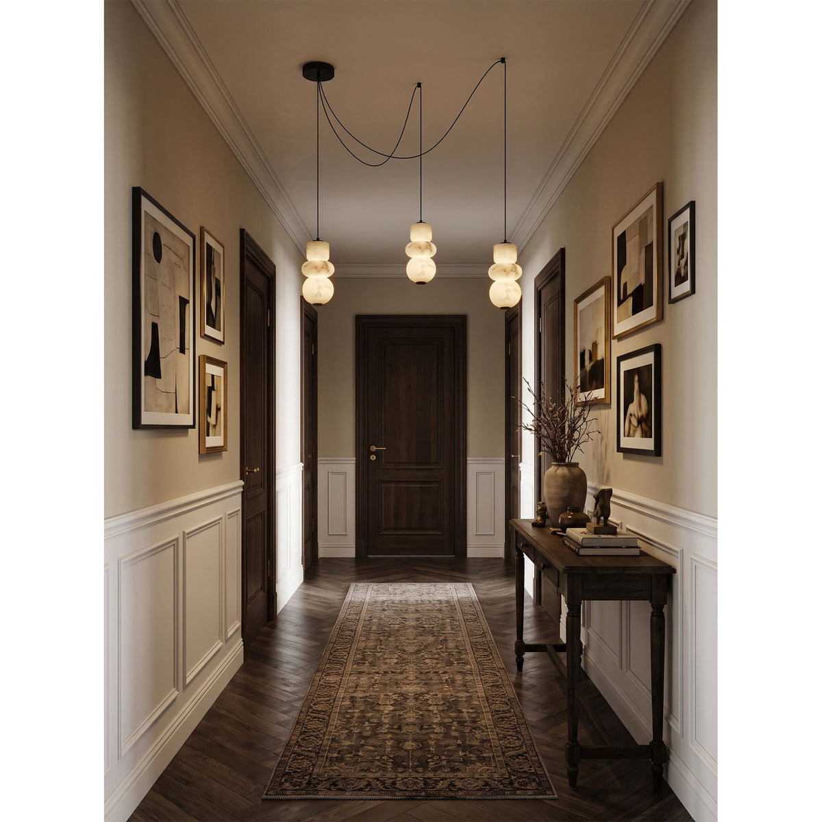 Totem Alabaster Adjustable Chandelier