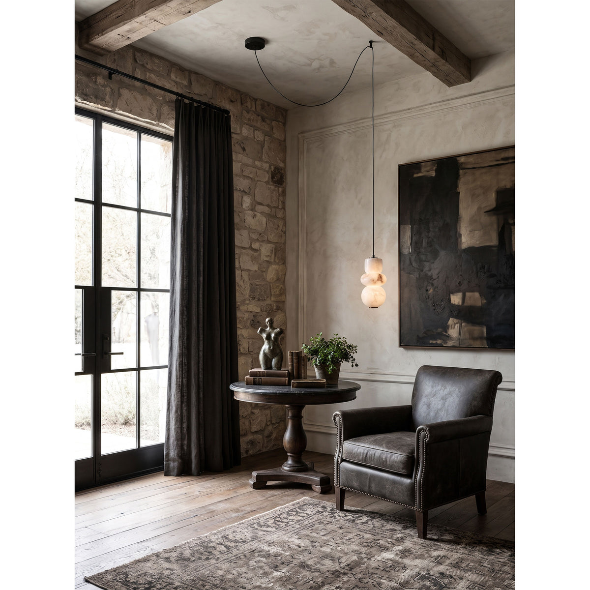 Totem Alabaster Adjustable Chandelier