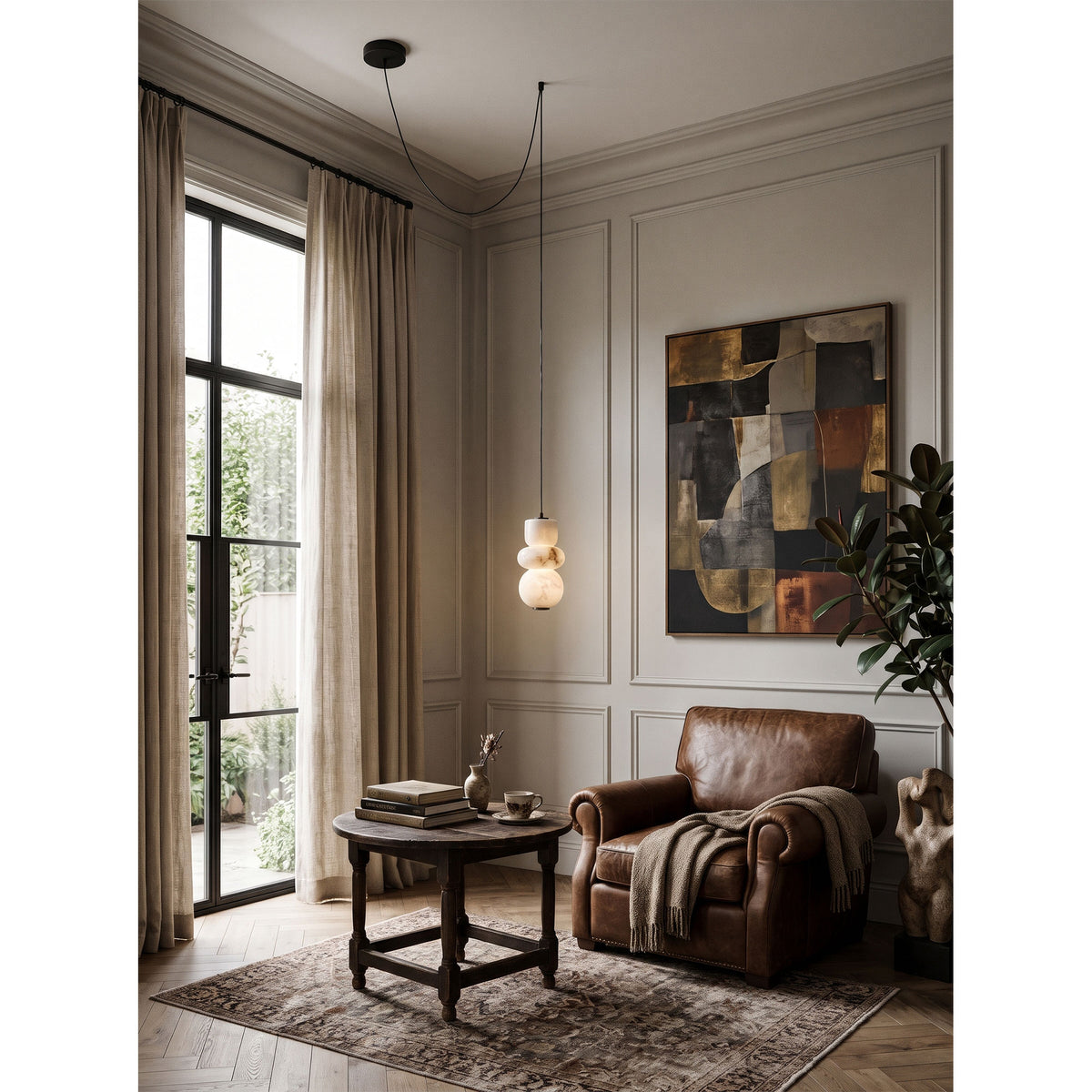 Totem Alabaster Adjustable Chandelier